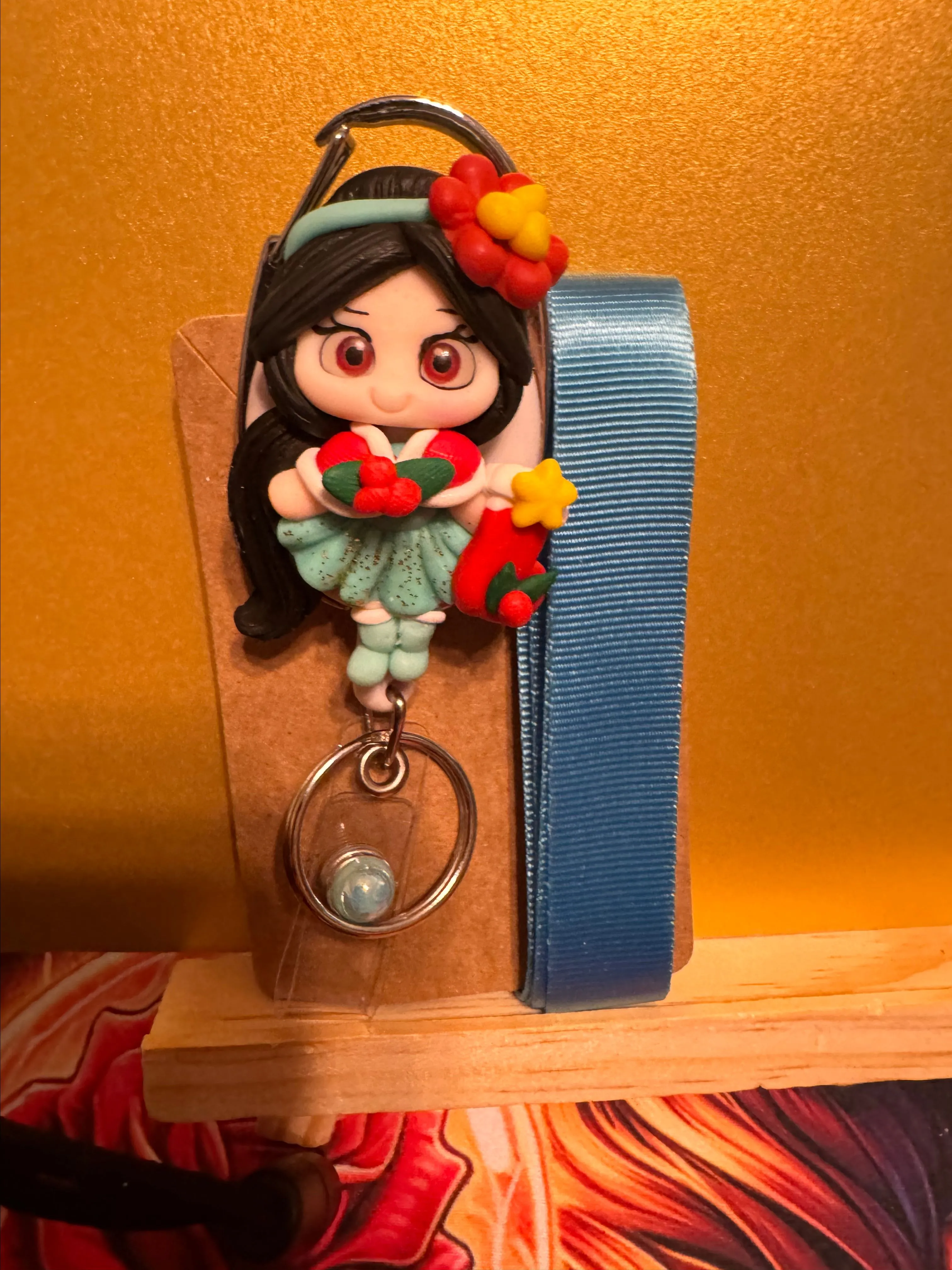 Product image for Handmade Jasmine Lanyard with polymer clay