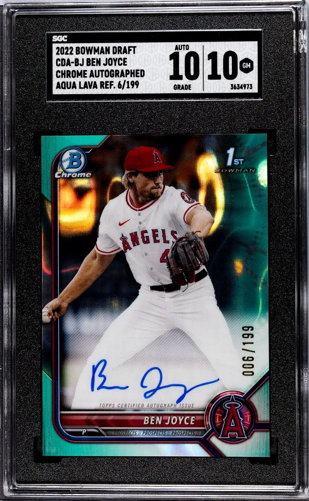 Product image for 2022 Bowman Draft Ben Joyce 1st AUTO Aqua Lava #/199 SGC 10