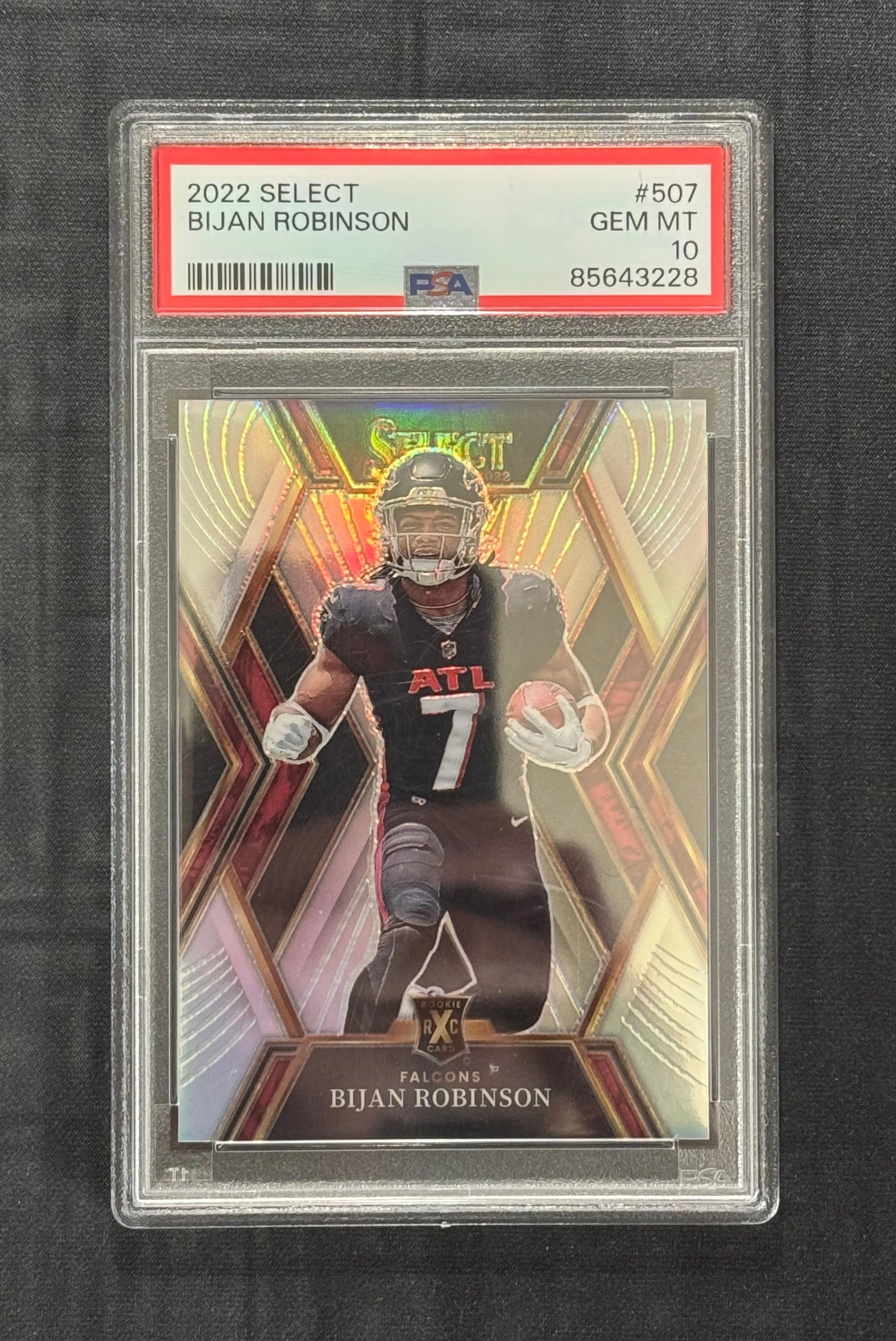 Product image for 2022 Panini Select Bijan Robinson 507  PSA GEM MT 10
