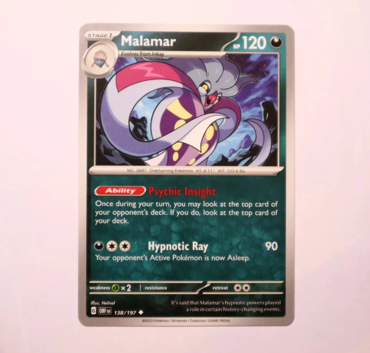 Product image for 138/197 Malamar : Uncommon Card : SV03 Obsidian Flames Pokemon TCG