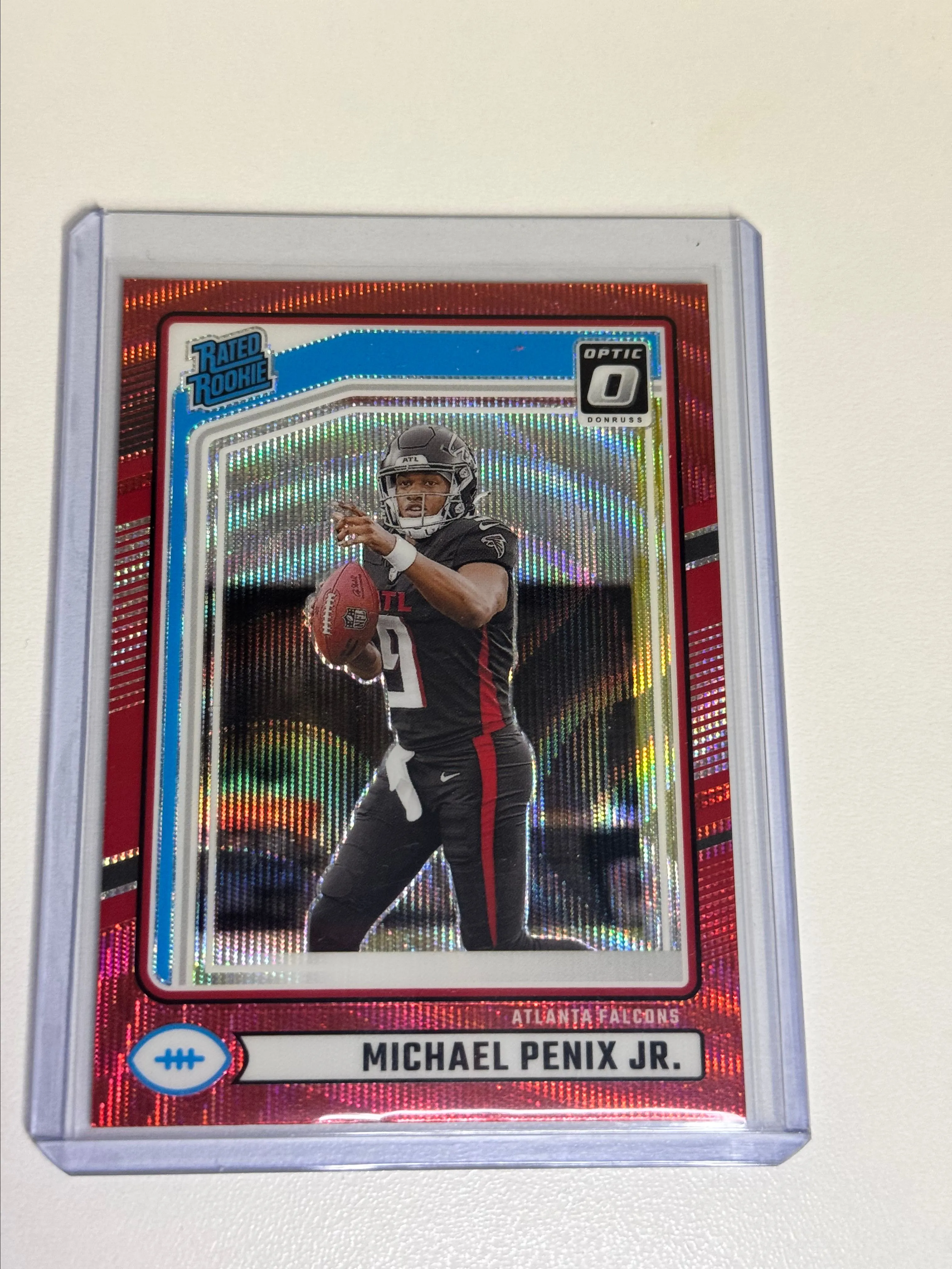 Product image for 2024 Donruss Michael Penix Jr. Optic Rated Rookie Red Wave