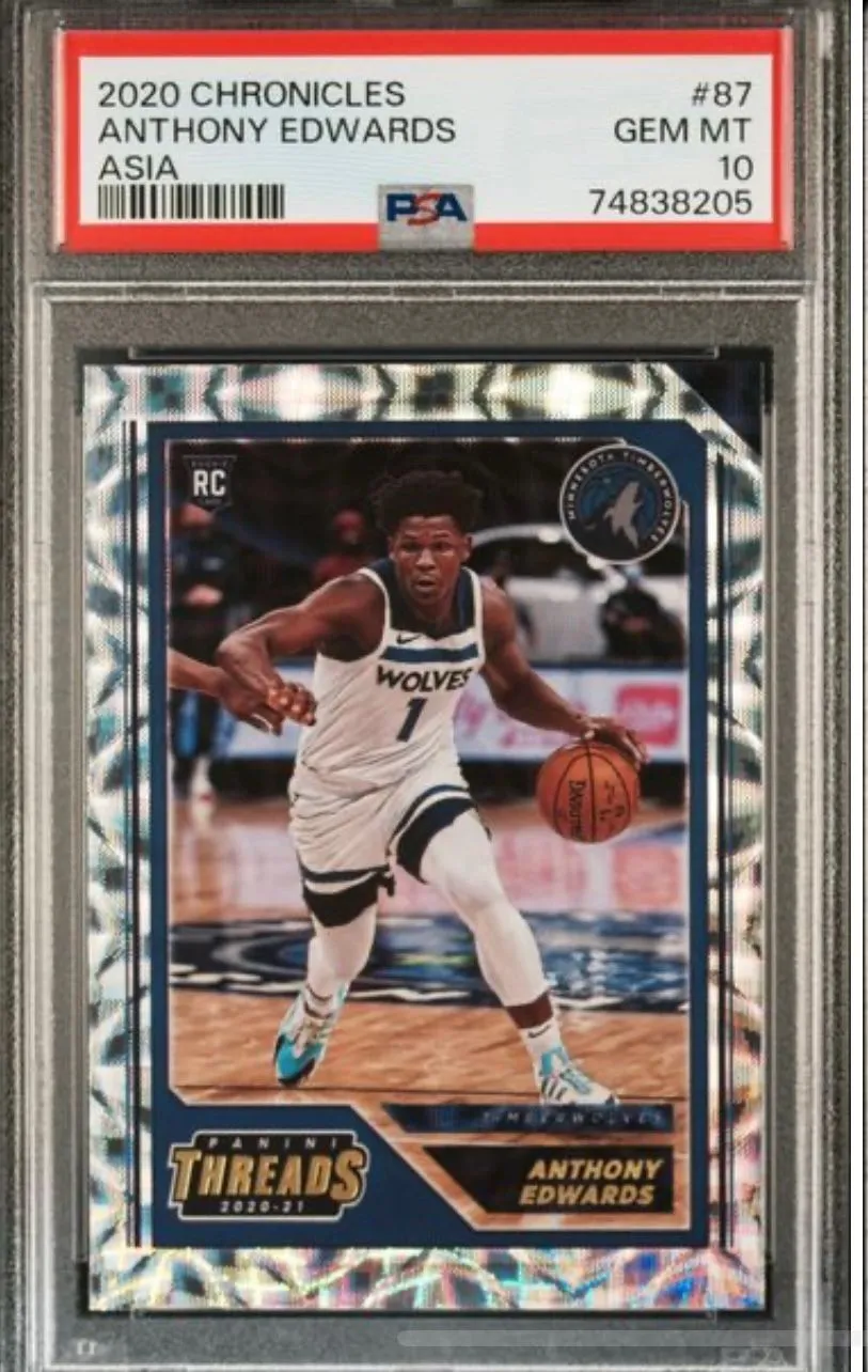 Product image for 2020 Panini Chronicles Anthony Edwards 87 Asia PSA GEM MT 10