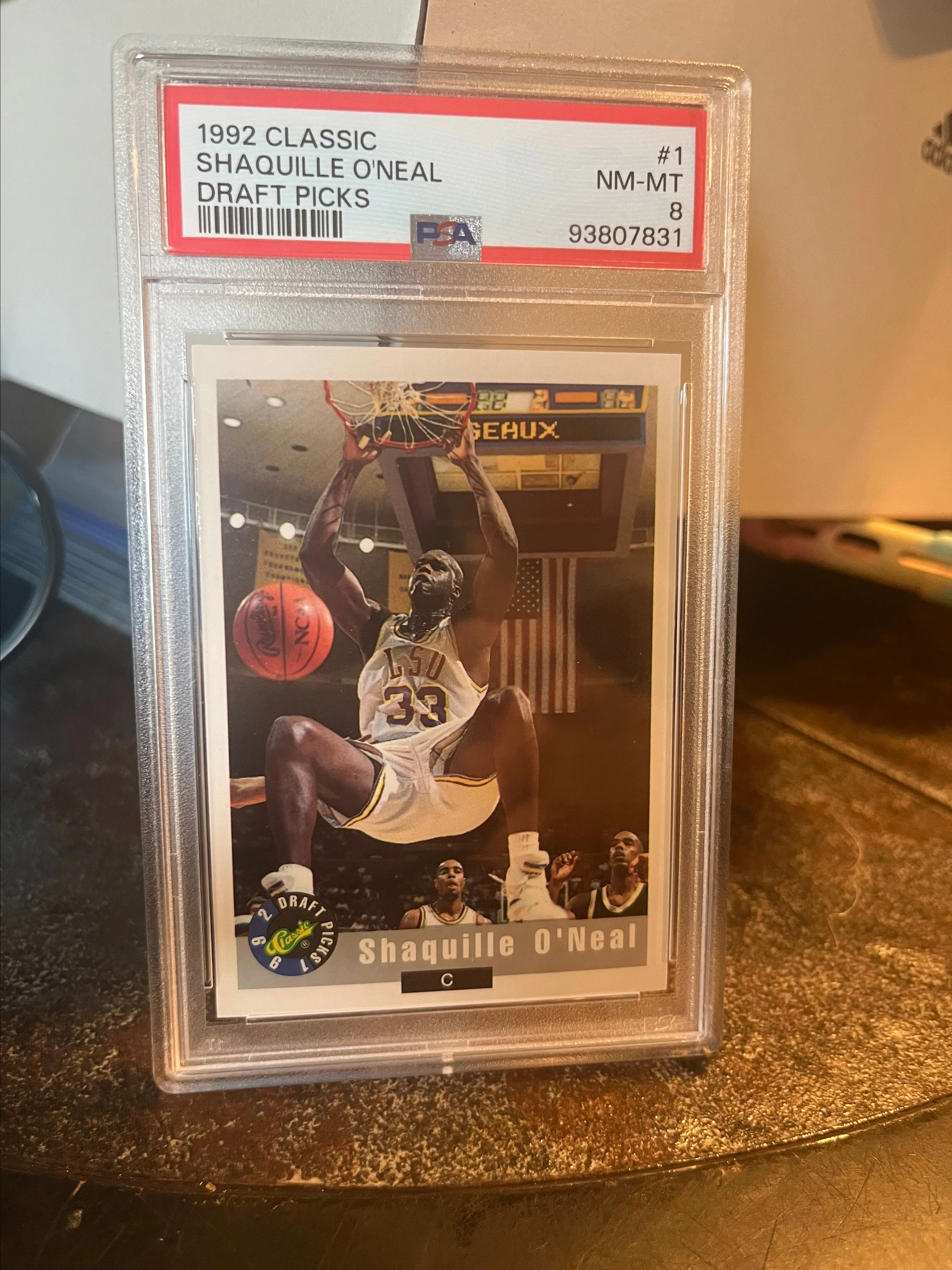 Product image for 1992 classic Draft Picks  Shaquille O'Neal  RC PSA 8