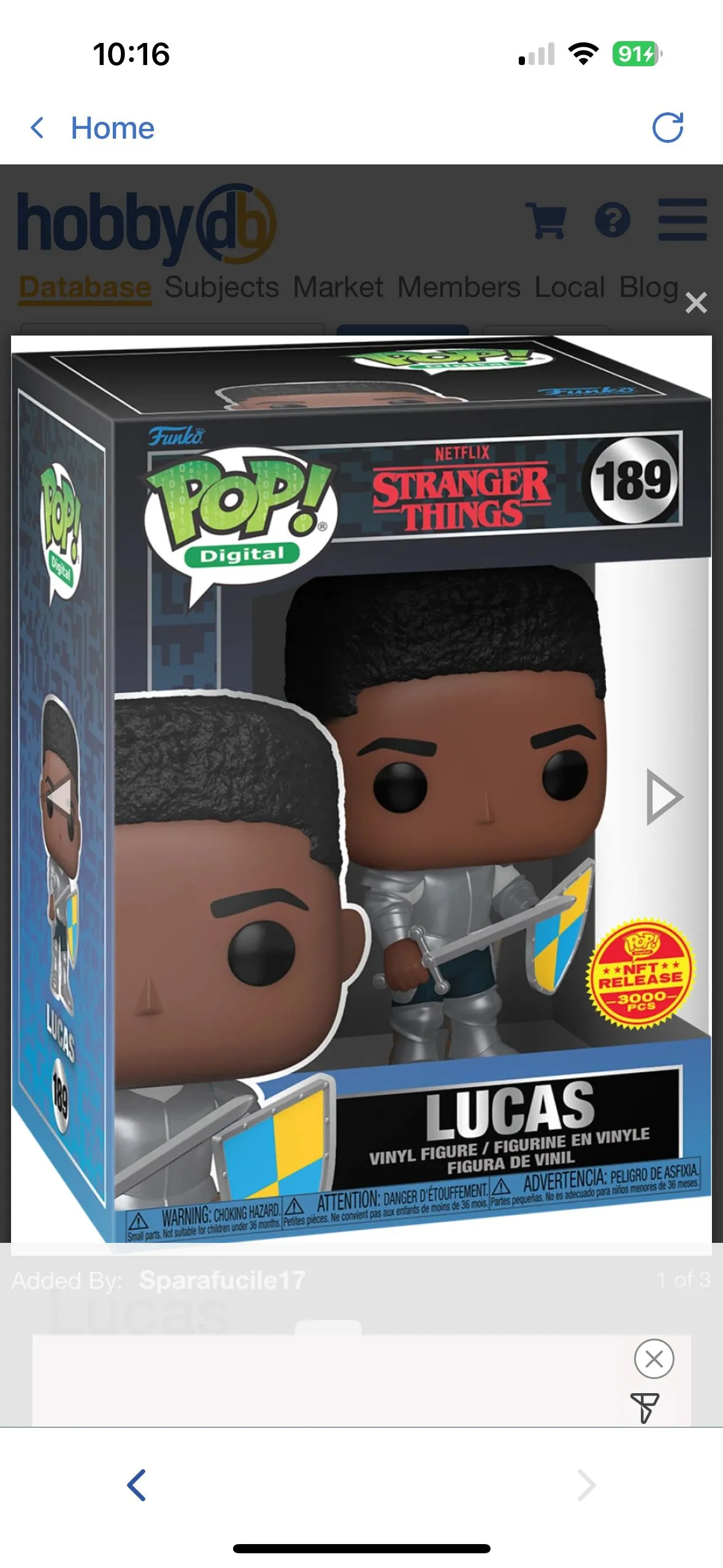 Product image for NFT || Stranger Things - Lucas (Legendary) LE 3000