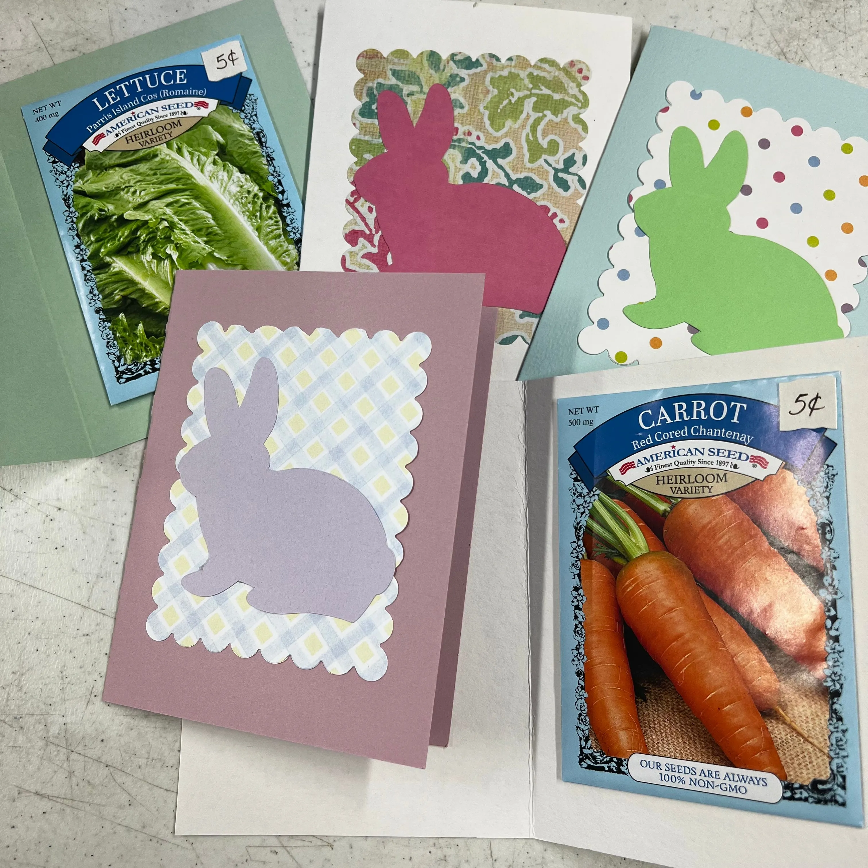 Product image for 000 1 (one) BLOOP Chat Handmade Bunny Card with Seed Packet inside