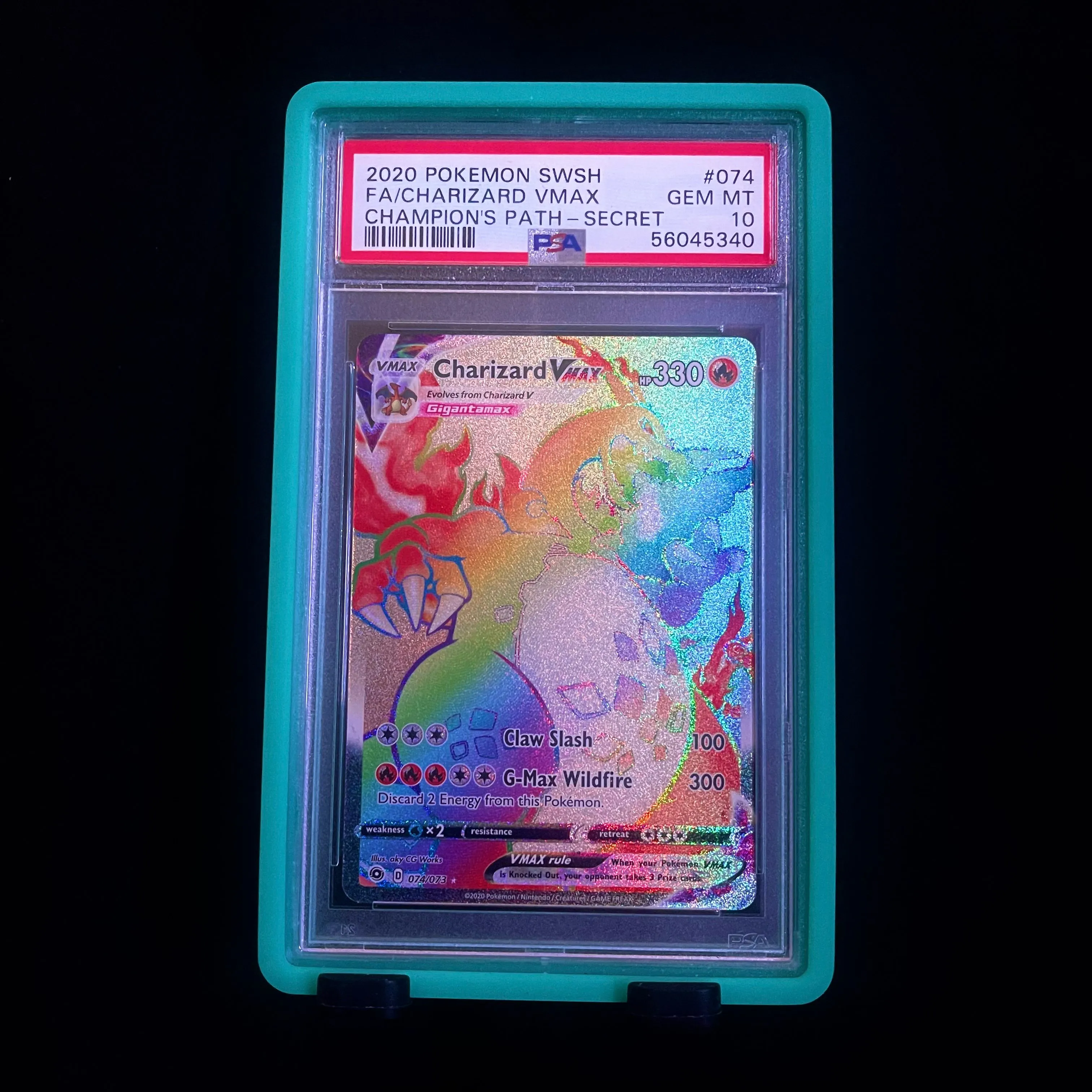 Product image for PSA 10 - Charizard VMAX Rainbow Rare - Champion's Path