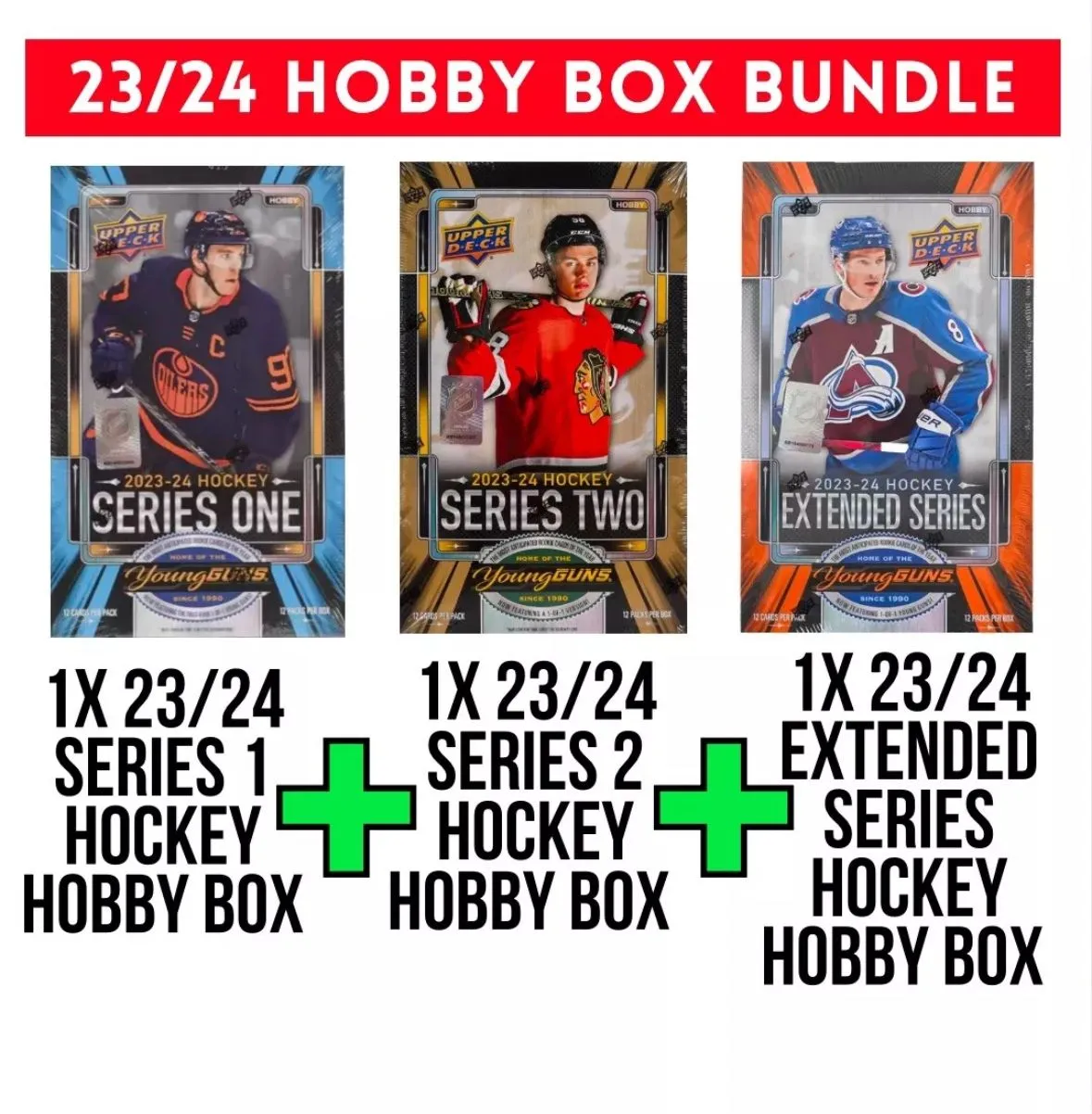 Product image for 2023-24 Upper Deck Series 1, Series 2, Extended Series Hockey Hobby Boxes