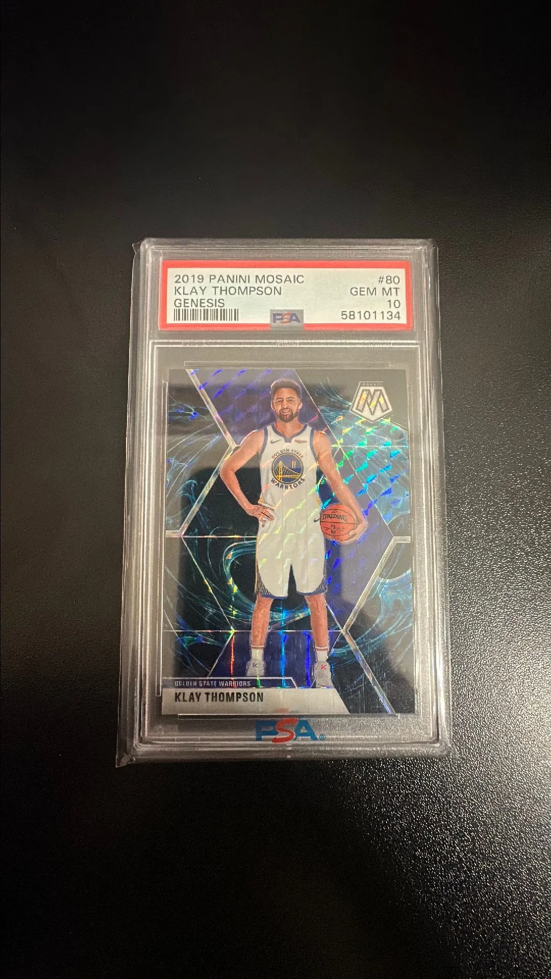 Product image for 2019 Panini Mosaic Klay Thompson 80 Genesis PSA GEM MT 10