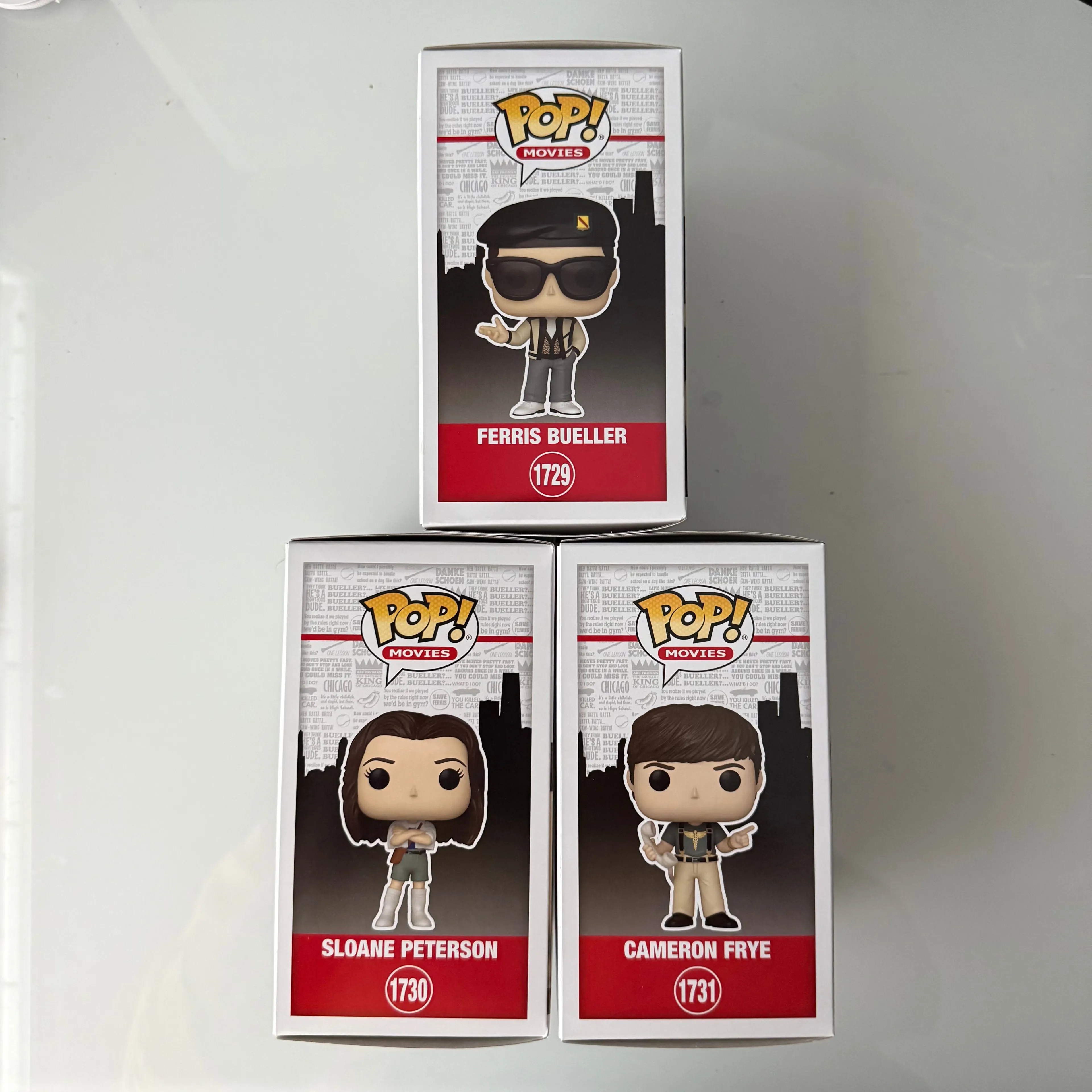 Product image for Ferris Buellers day off Ferris, sloane and Cameron Funko Pop bundle