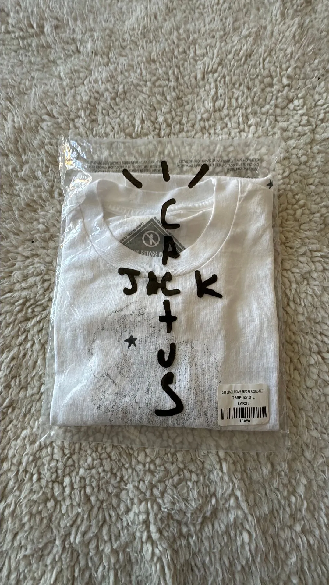 Product image for Cactus Jack X Sp5der days before rodeo tee white