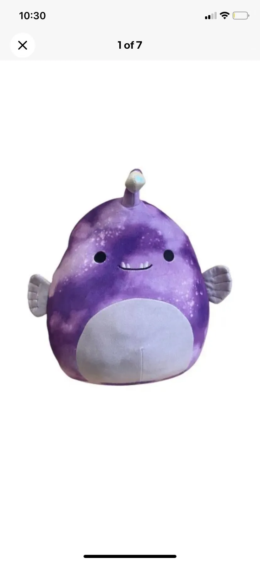 Product image for 13” Squishmallow Easton Anglerfish Purple Galaxy Tie Dye Great Condition Squishy Toy
