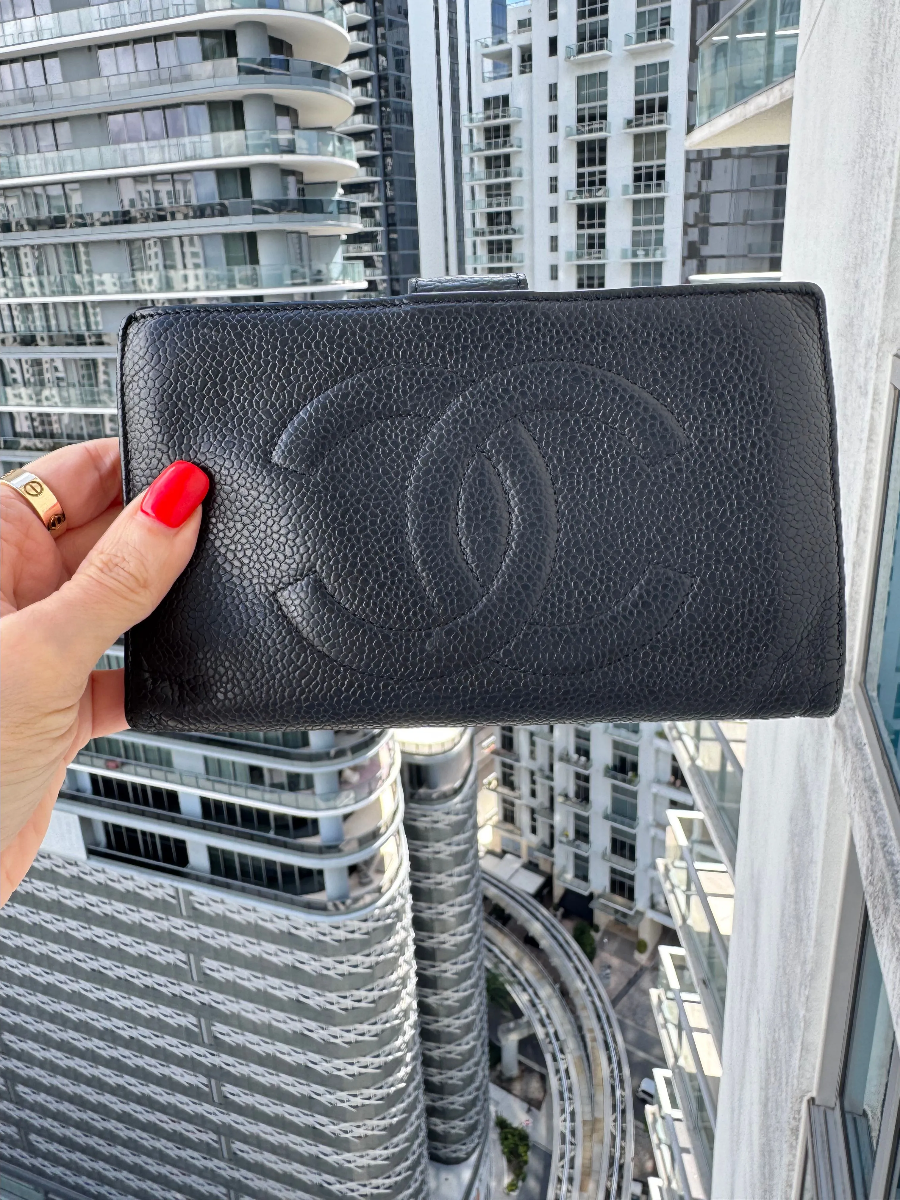 Product image for 64. Chanel Timeless CC Caviar Leather Wallet