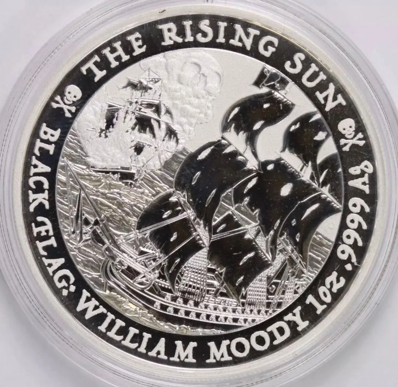 Product image for Black Flag: William Moody 1 oz Silver Coin in capsule