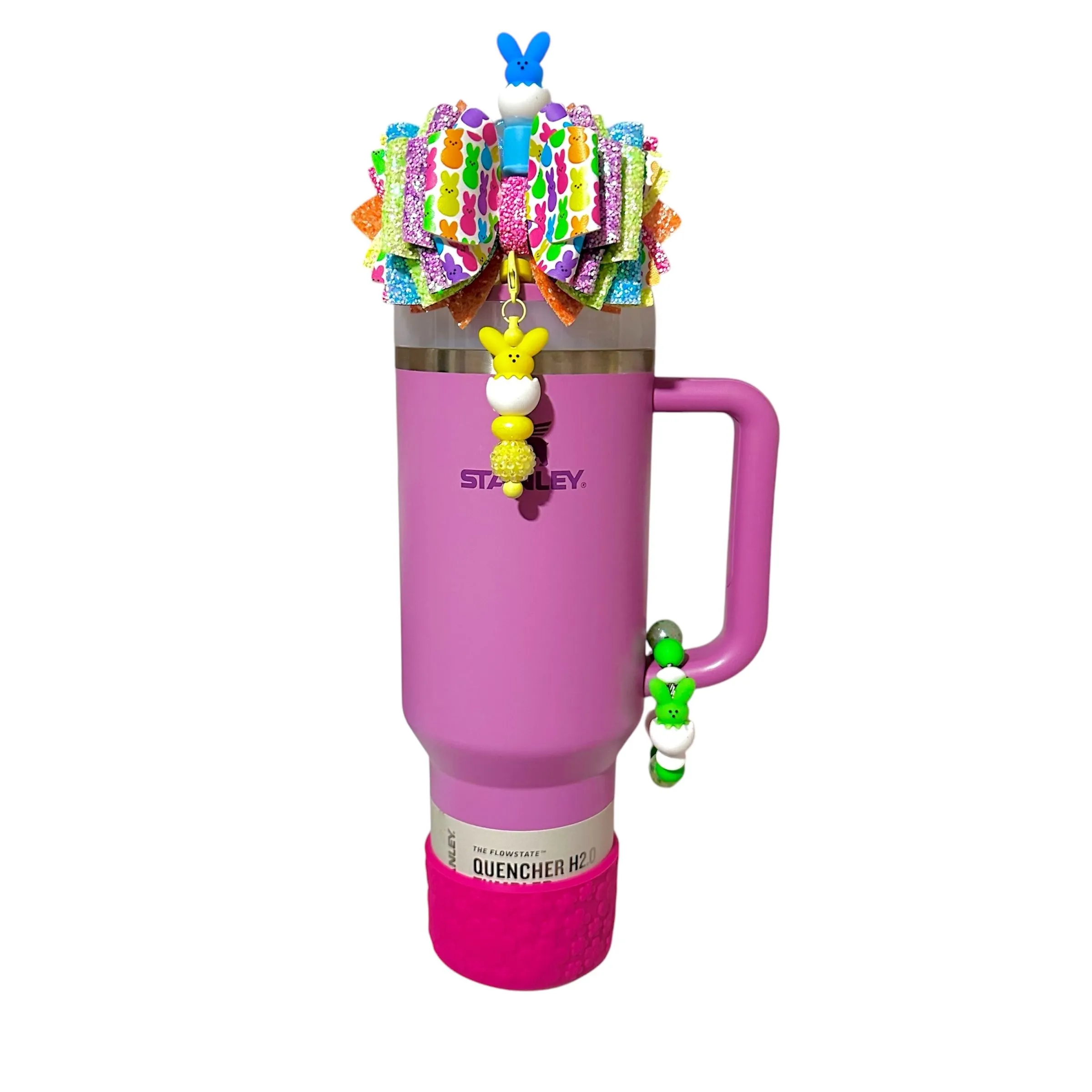 Product image for NEW CUSTOM Stanley 40oz Quencher Tumbler Lilac Peep Theme