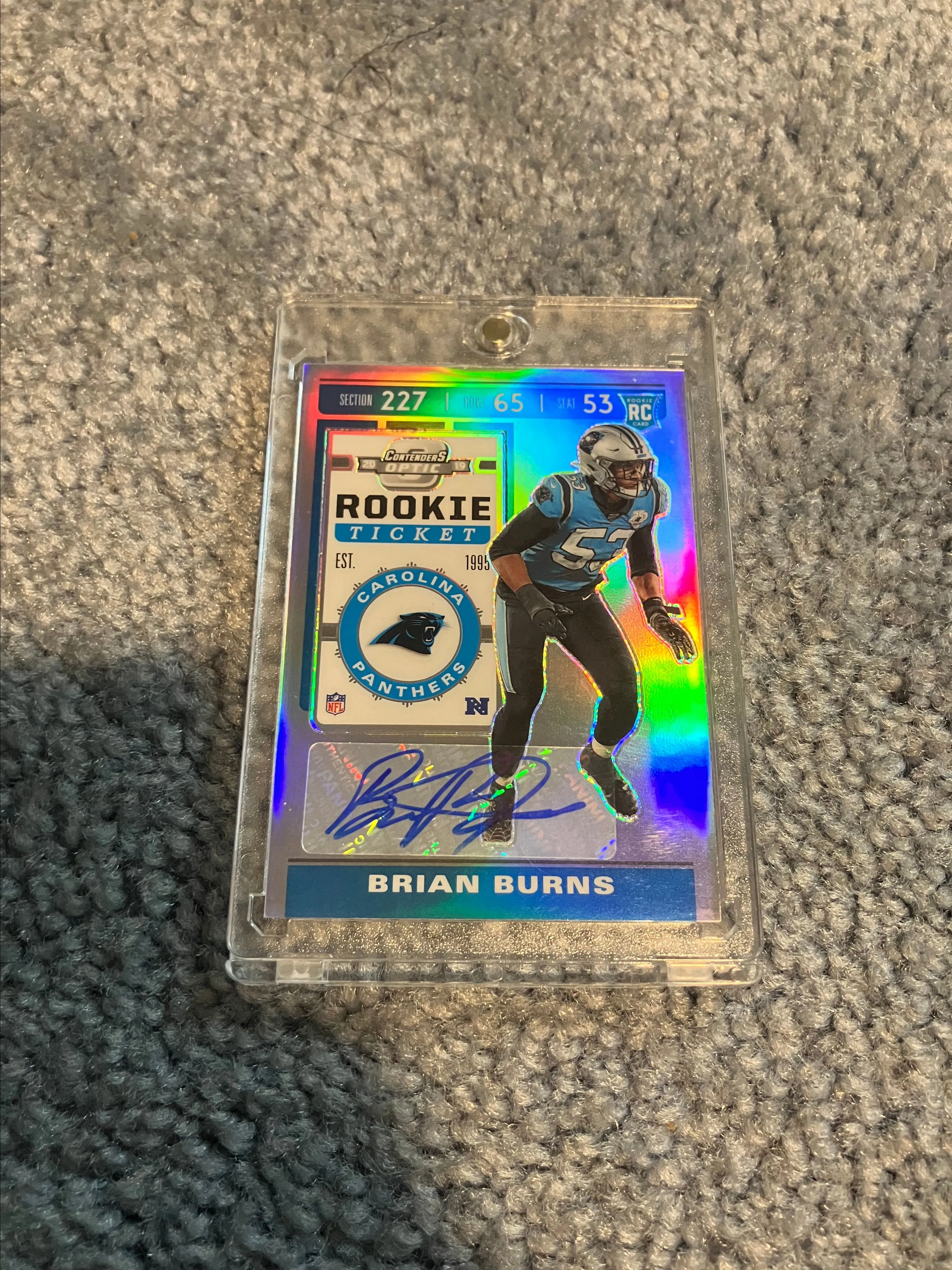 Product image for brian burns holo rookie ticket auto