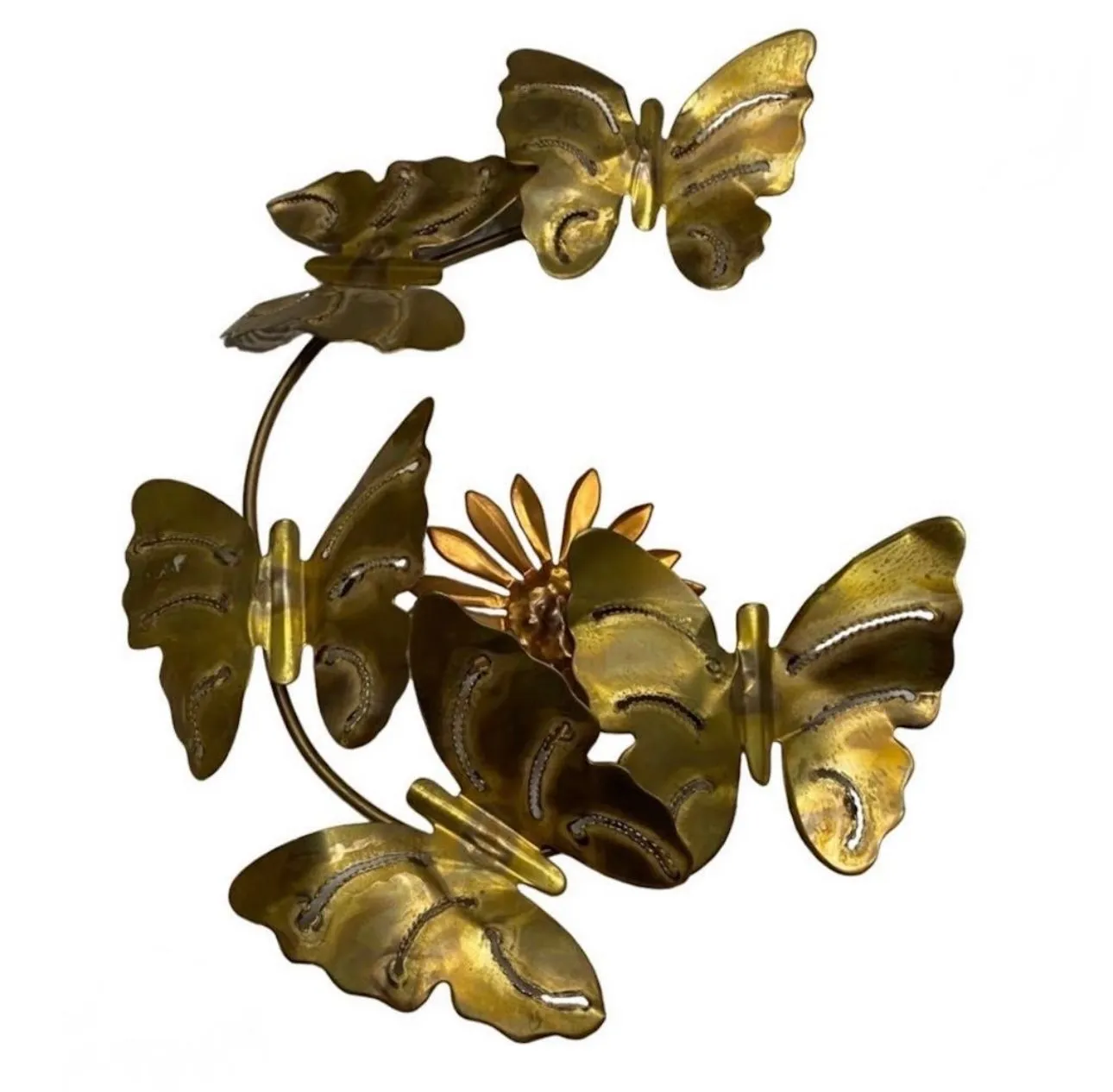 Product image for Brass and copper Metal Butterflies Wall Hanging