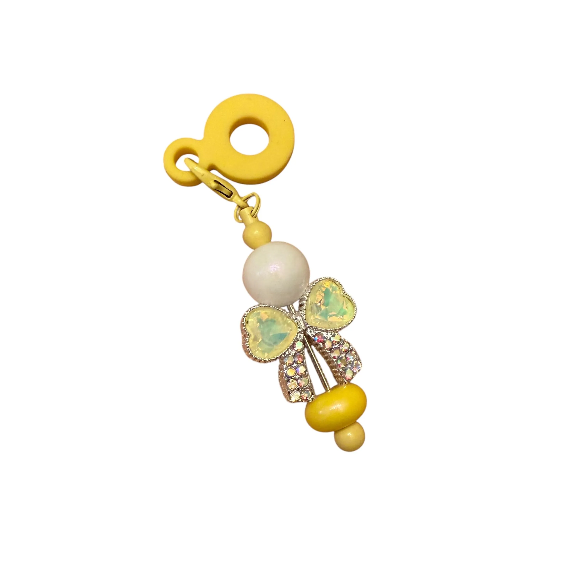 Product image for BIN: Yellow Rhinestone Bow Straw Charm