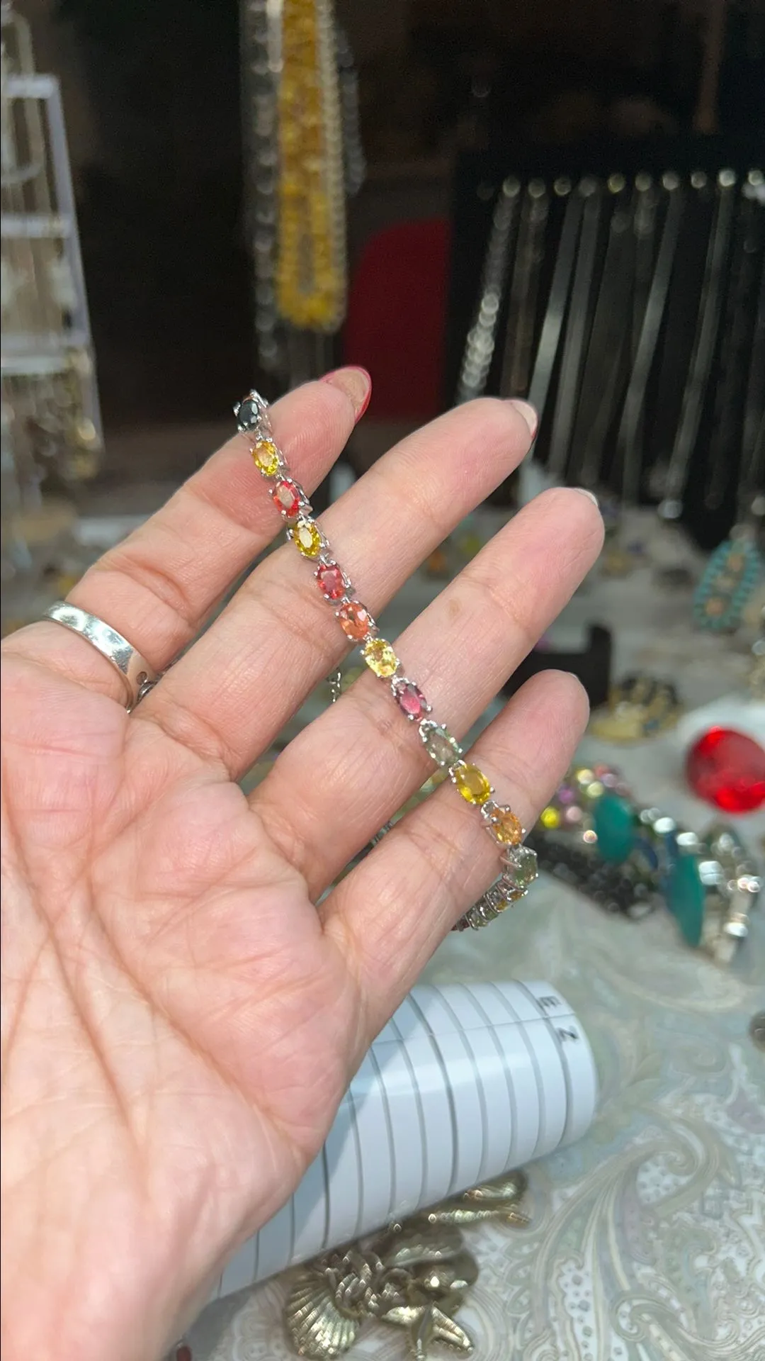 Product image for STERLING GENUINE MULTI GEM BRACELET