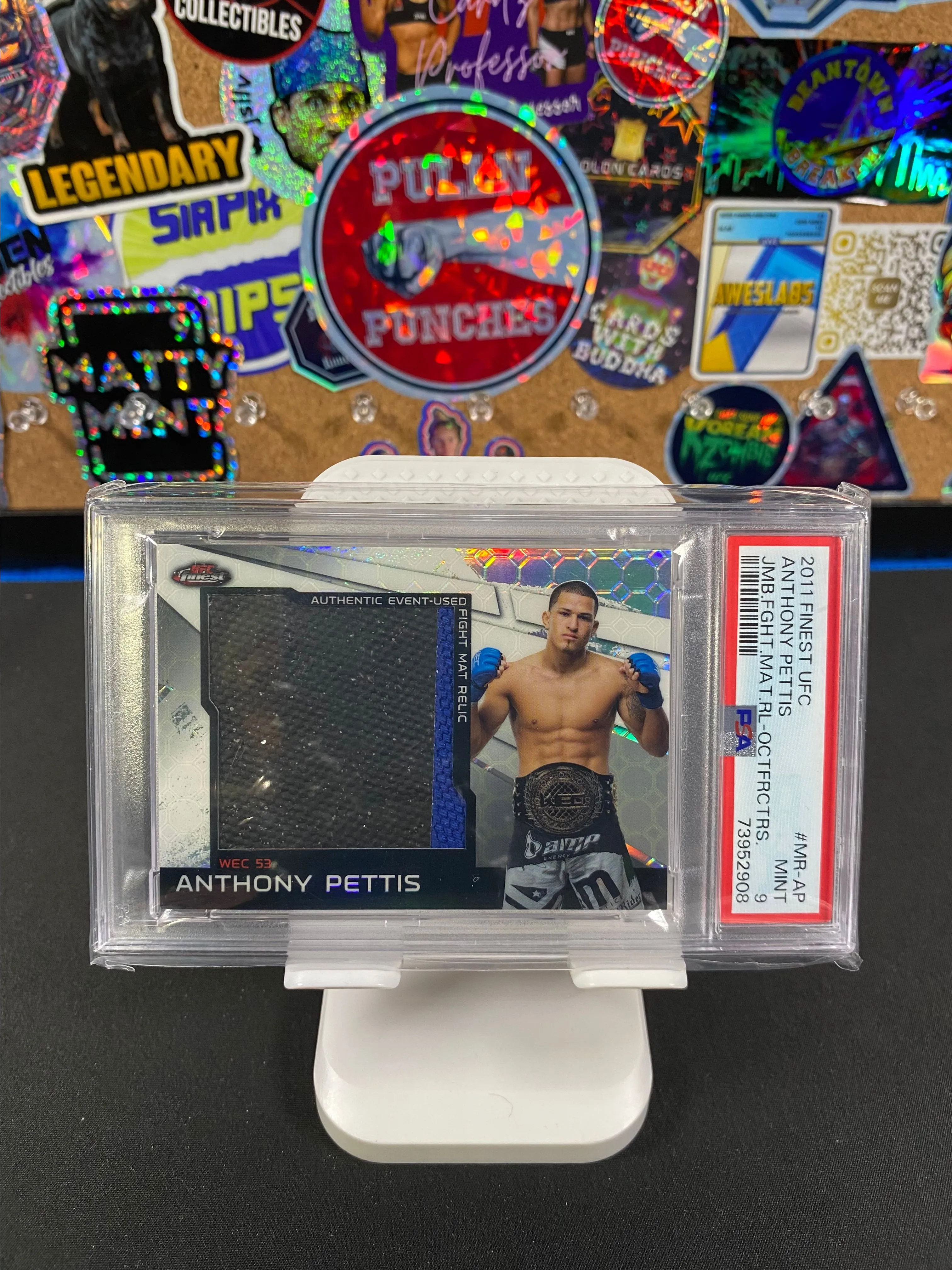 Product image for 2011 Finest Ufc Jumbo Fight Mat Relics Anthony Pettis Jmb.Fght.Mat.Rl-Octfrctrs. /8 PSA MINT 9