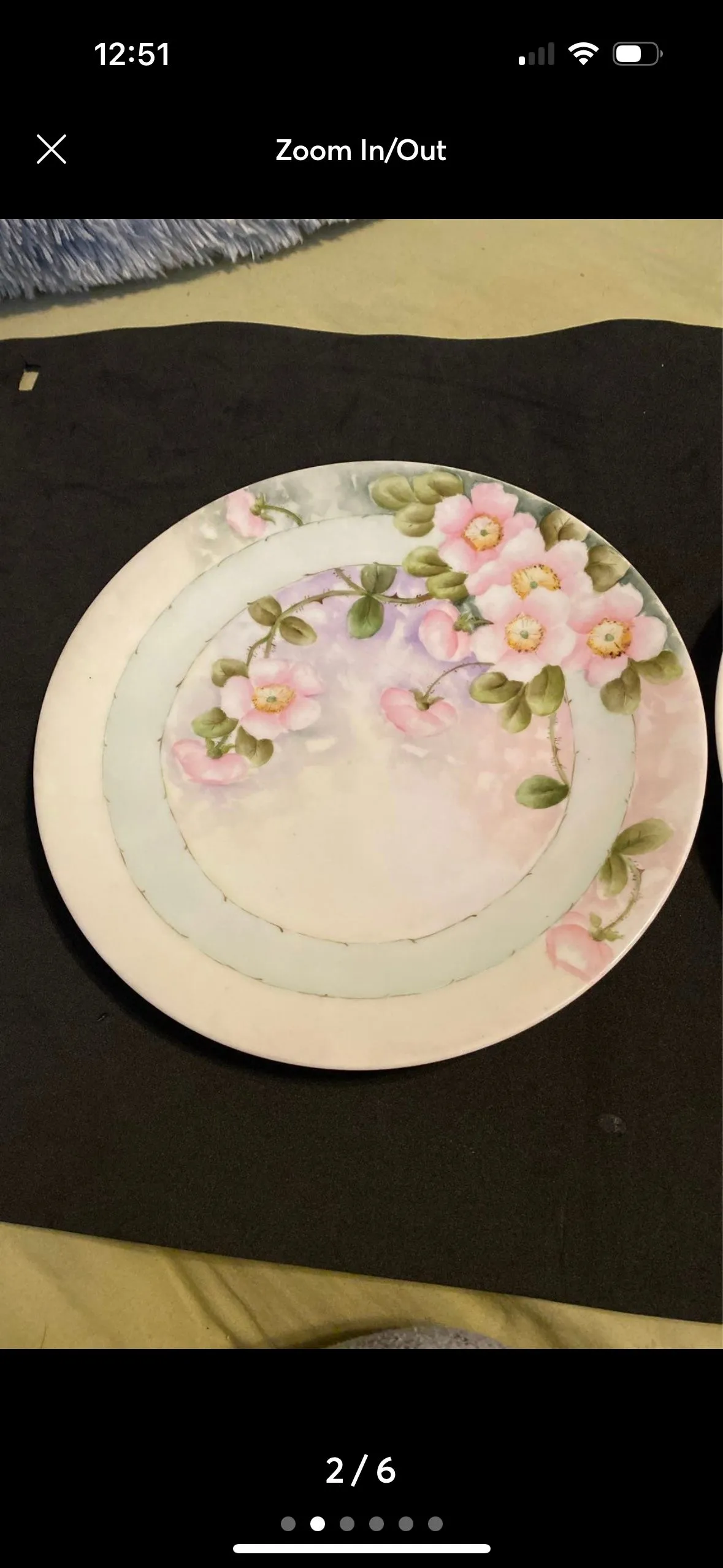 Product image for Vintage 1911 Limoges France C.Gillette Porcelain Hand Painted Pink Poppy Plate Signed by Artist