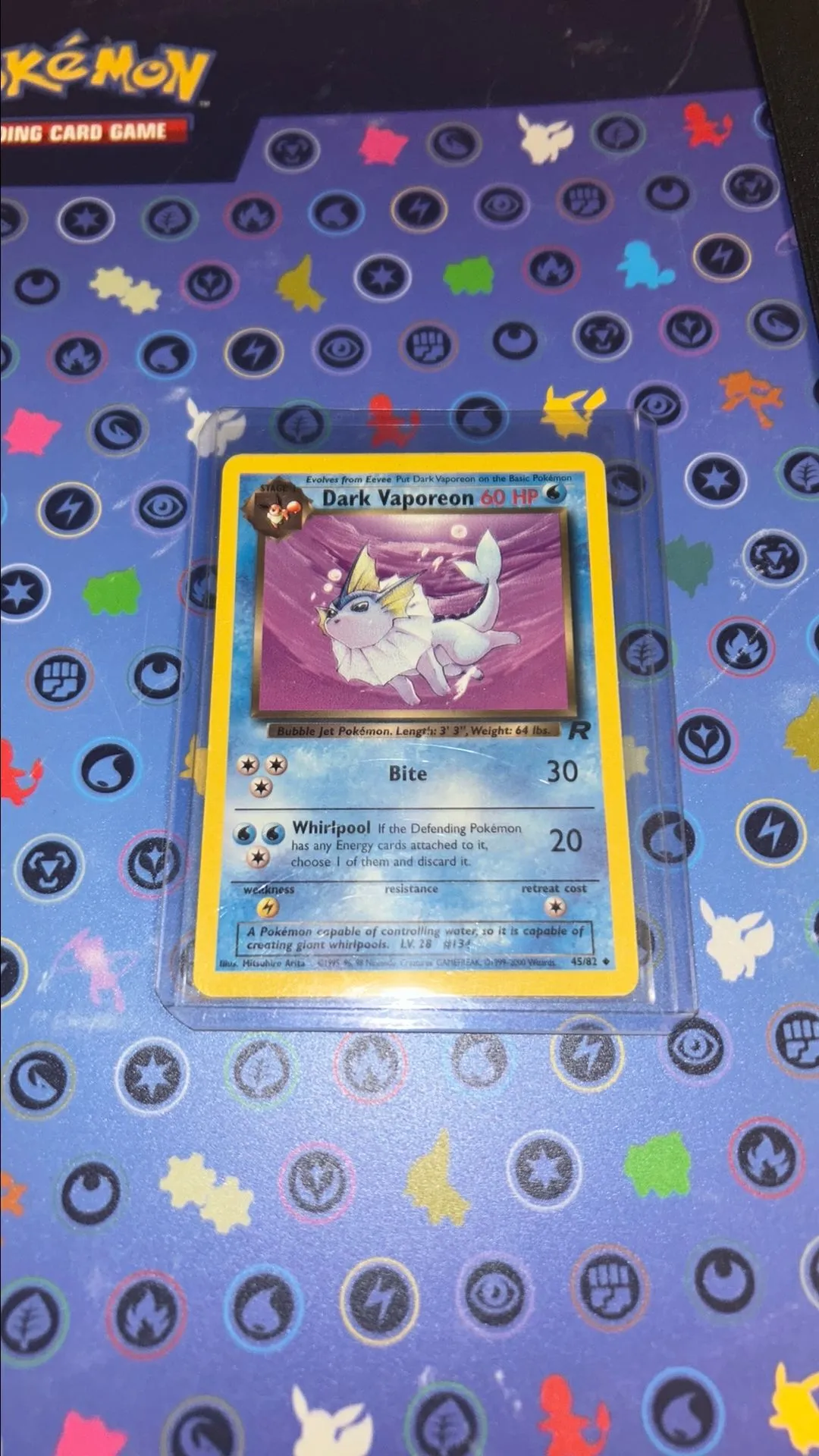 pokemon card dark vaporeon Vintage Uncommon main image 0