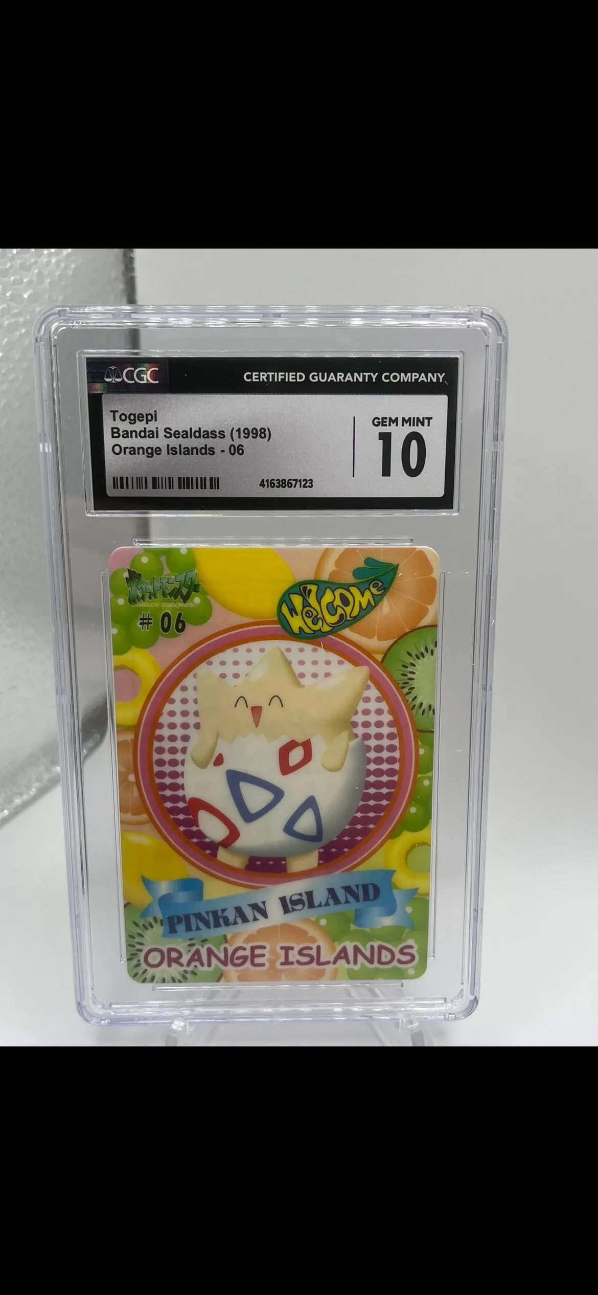 Product image for CGC 10 1998 Bandai Sealdass Togepi Orange Islands 06
