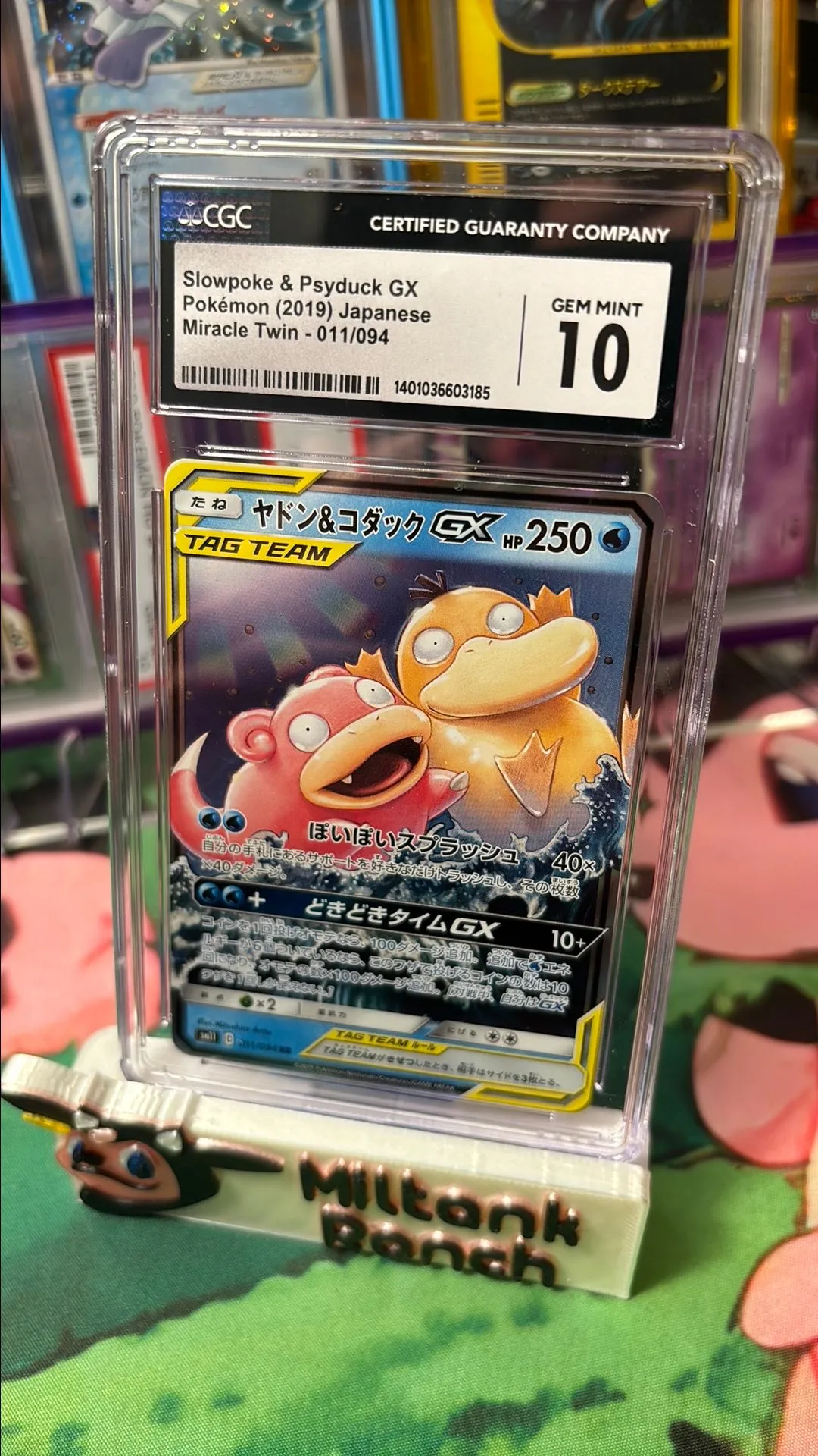 Product image for SLOWPOKE & PSYDUCK GX  TAGTEAM  CGC GEM MT 10