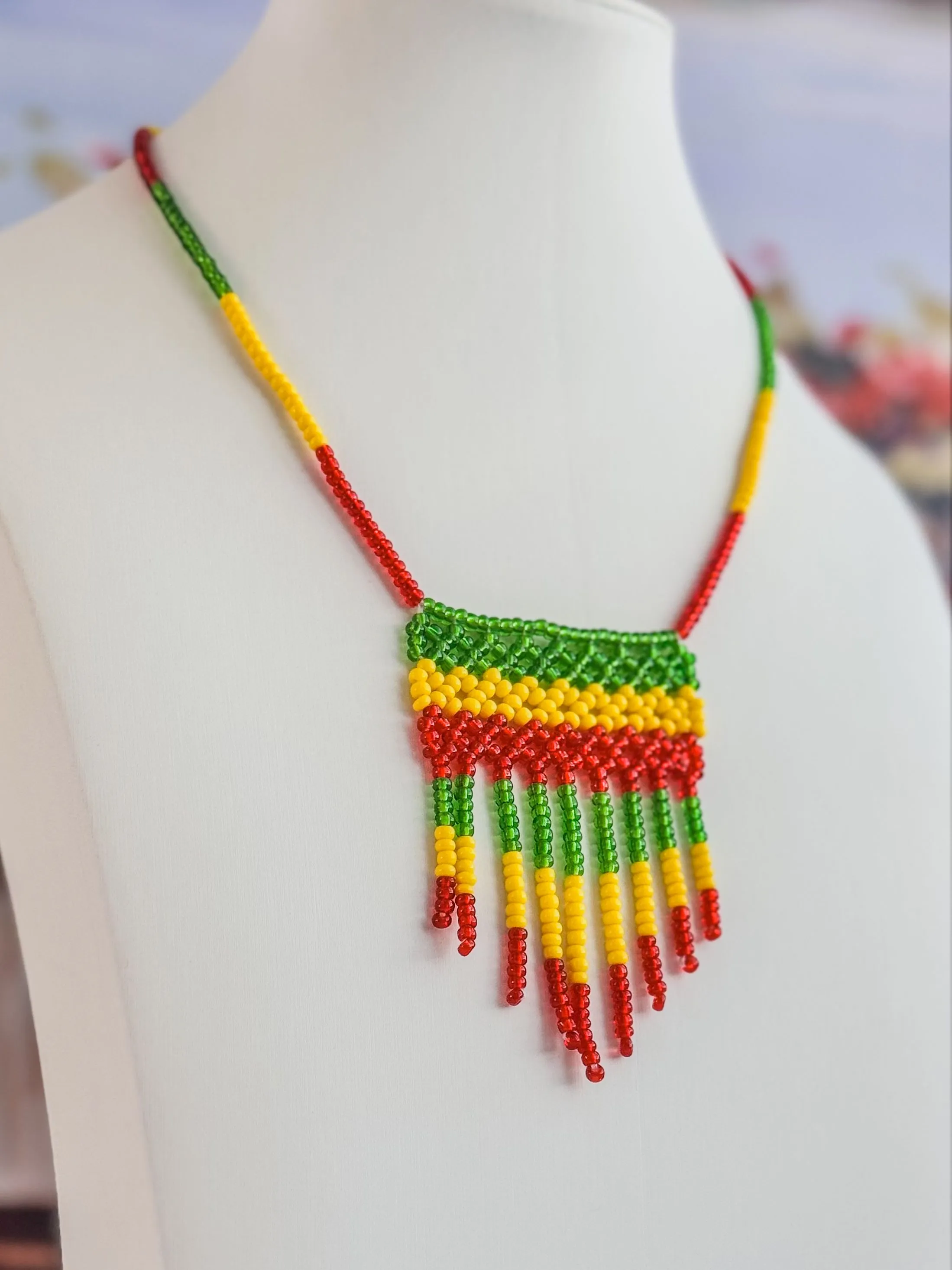 Product image for (99)Rasta Necklace and Matching Earrings