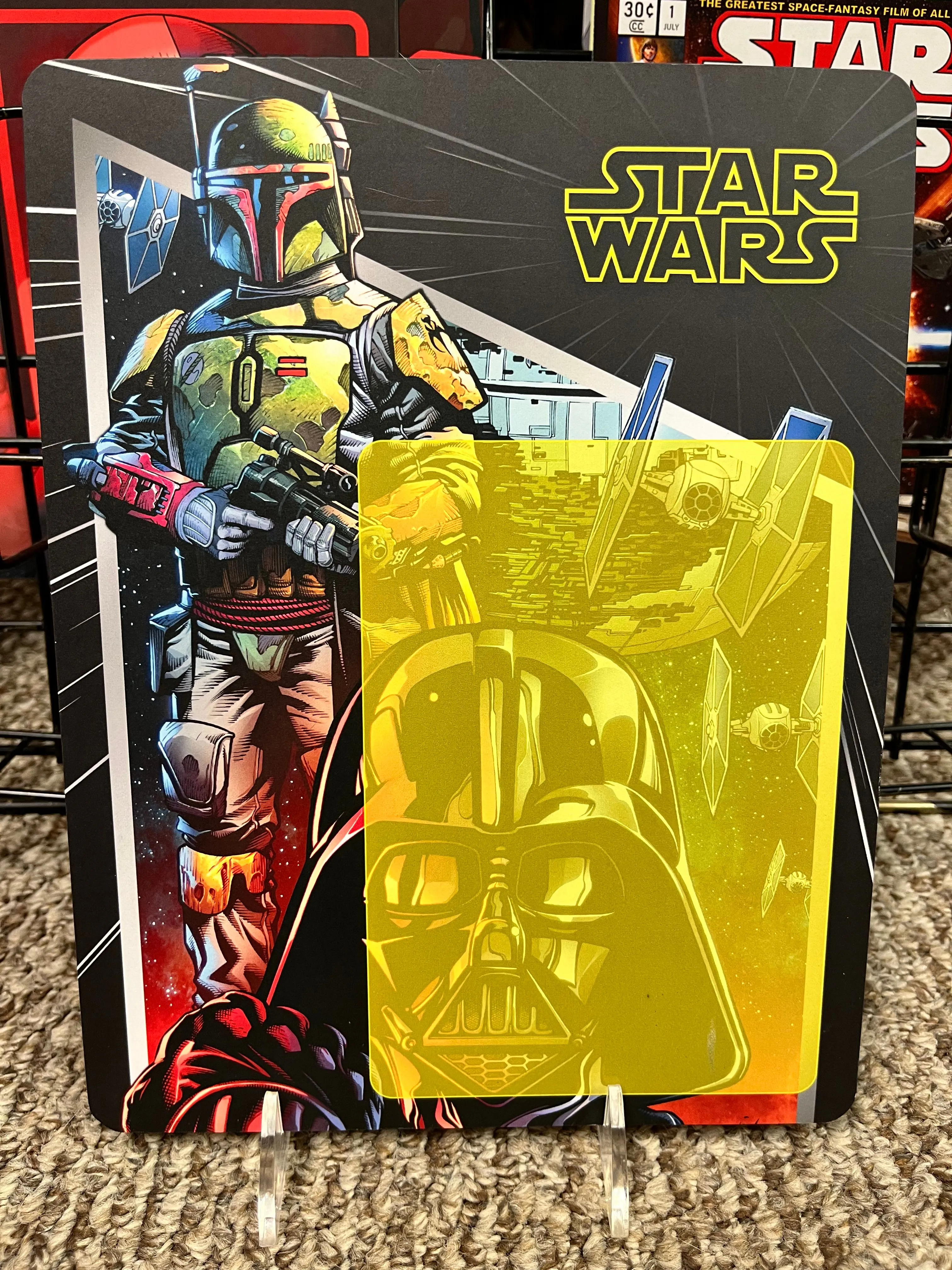 Product image for MBARTIST  STAR WARS: VILLAINS, TOY DISPLAY by Mostafa Moussa Size: 8.5" x 11"