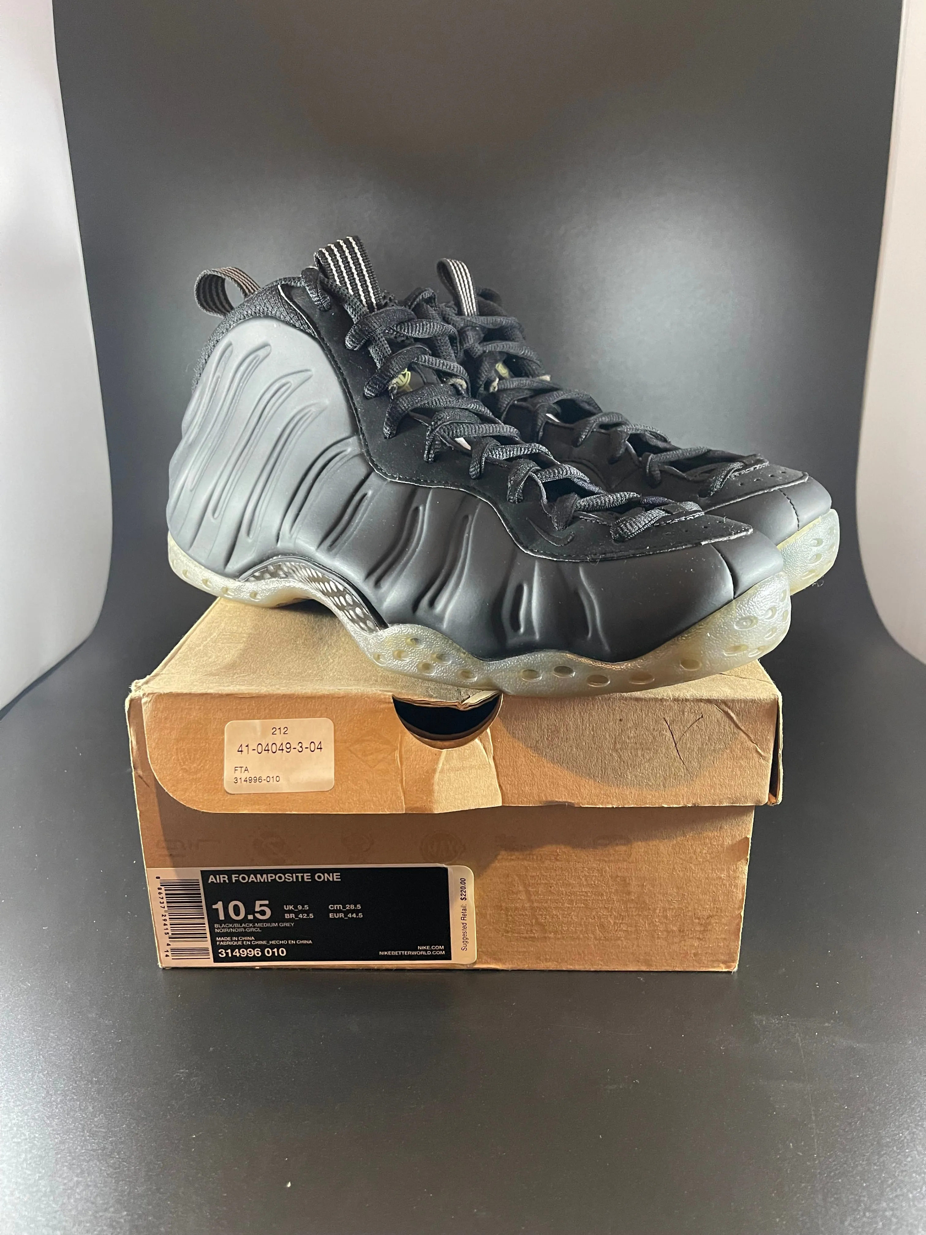 Product image for Size 10.5 - Nike Air Foamposite One Stealth 2012 Men’s 314996-010
