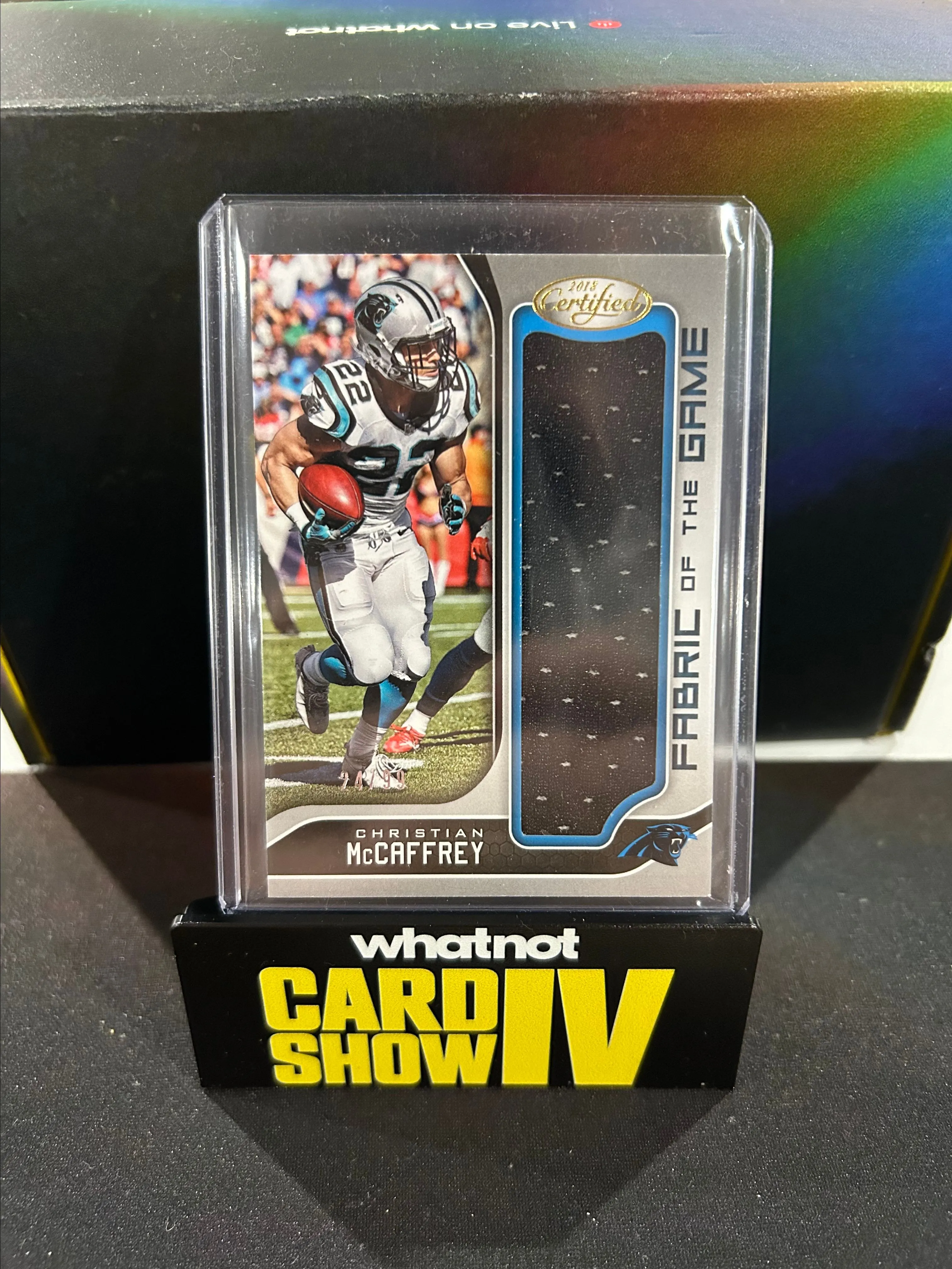 Product image for Christian McCaffrey Certified Fabric Of The Game /99