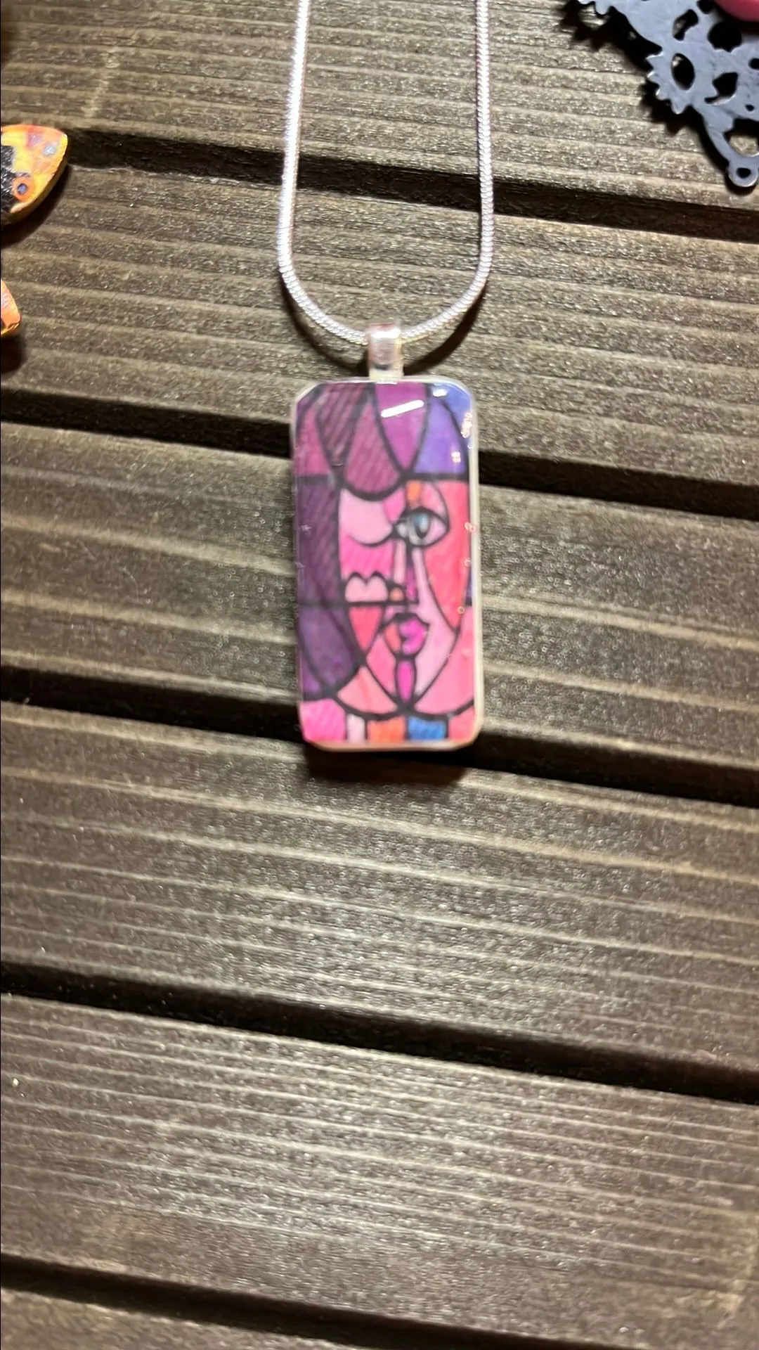 Product image for Abstract faice domino necklace