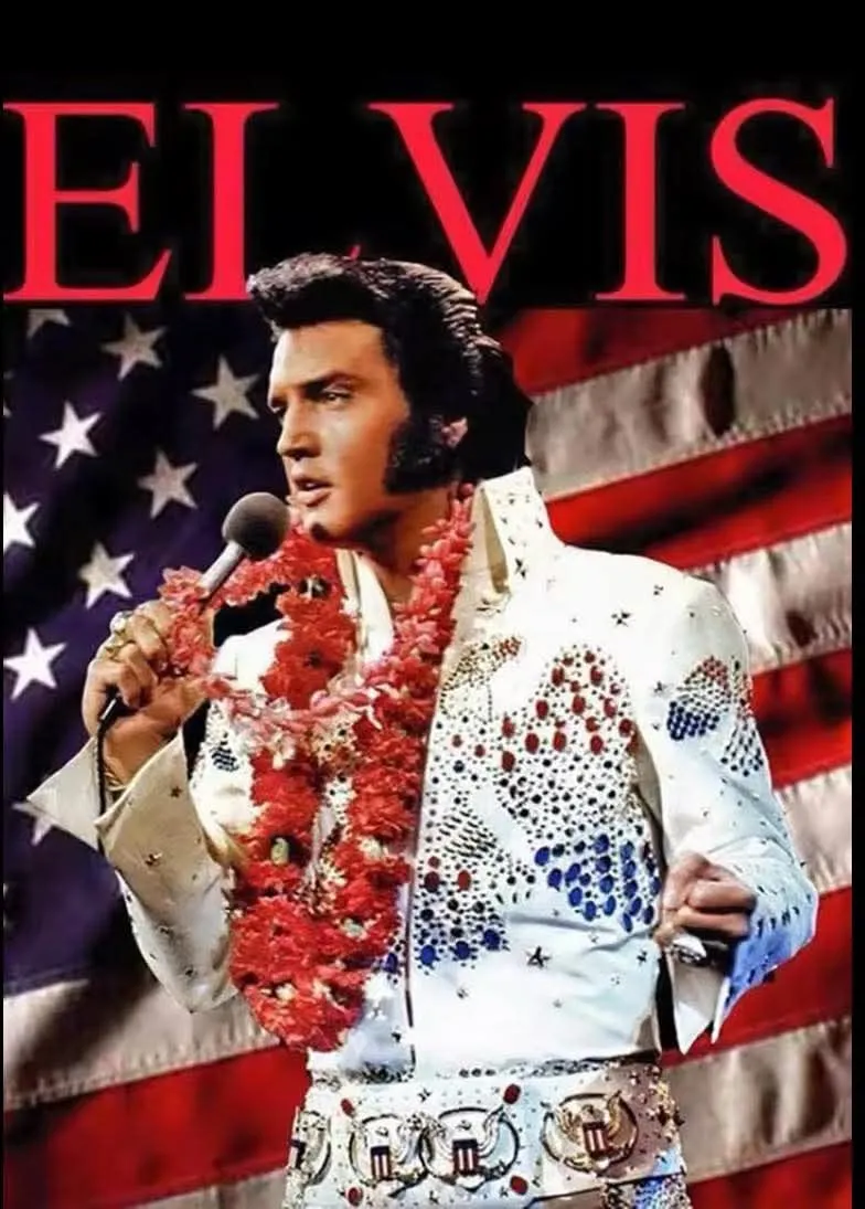 Product image for #847 Elvis with American Flag 30cm X 40cm Diamond Painting Art Kit