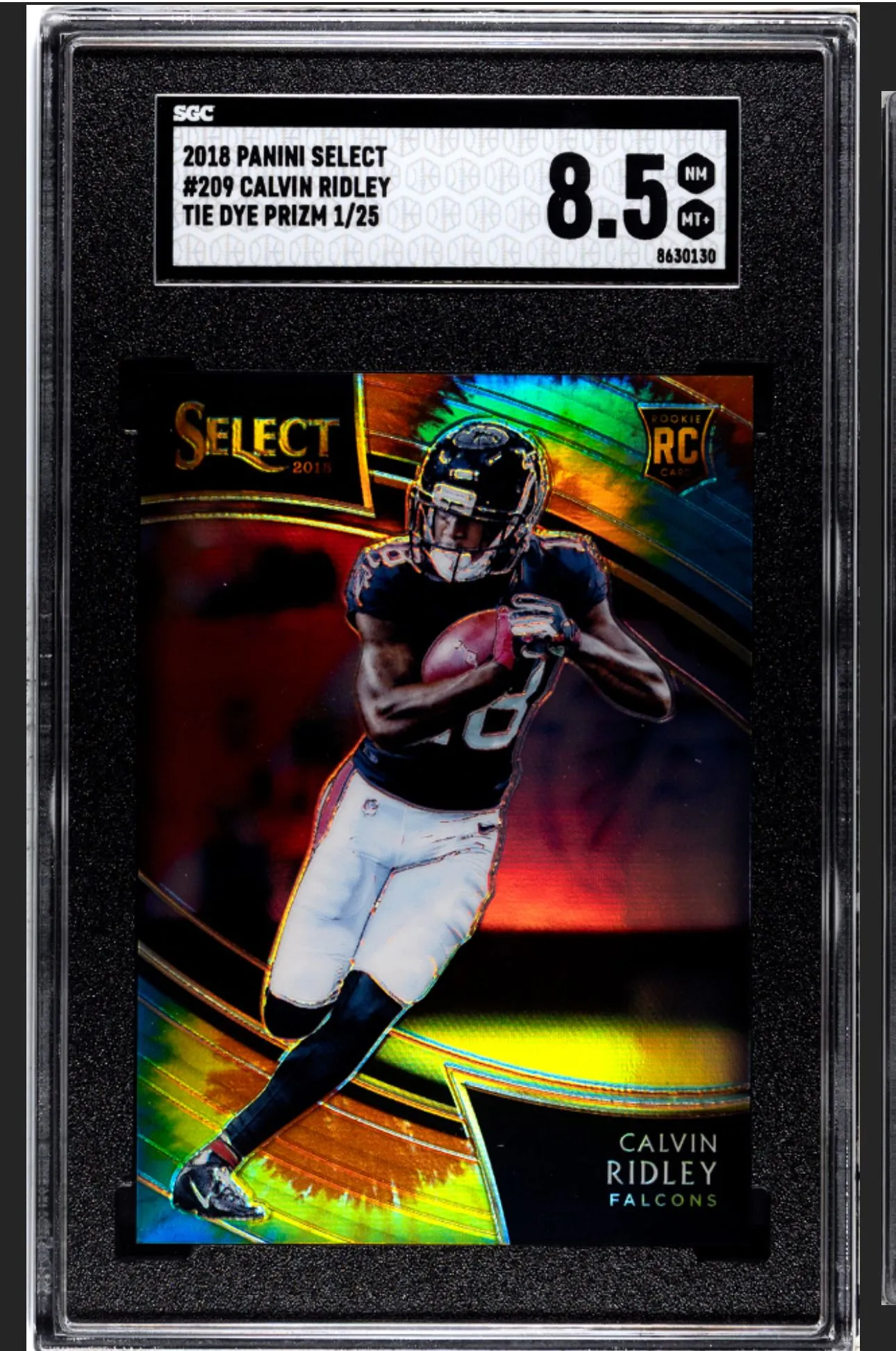 Product image for 2018 Panini Select Calvin Ridley 01/25 Tie-Dye Prizm SGC 8.5