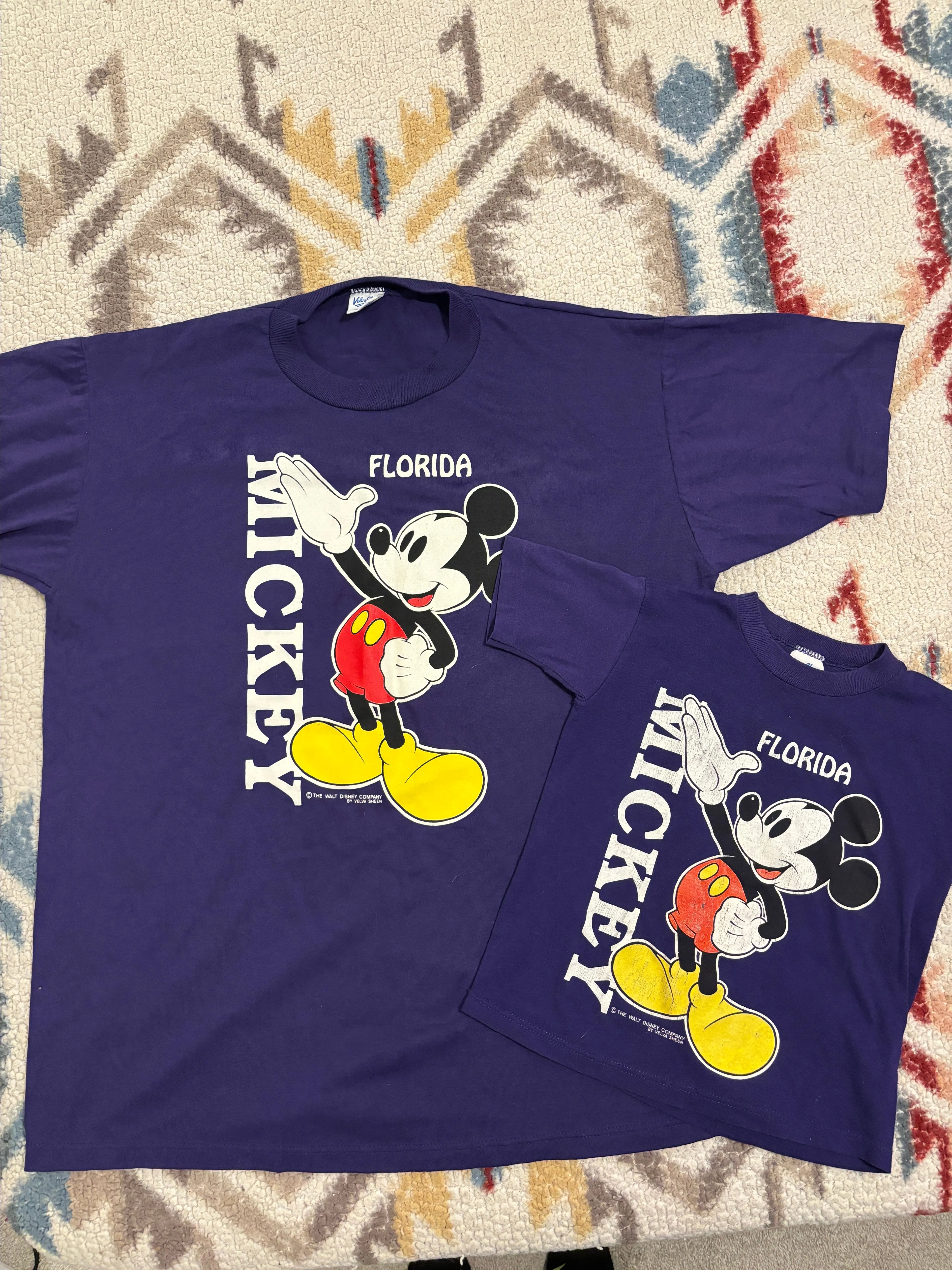 Product image for BUNDLE: Mommy + Me Purple Disney Mickey Mouse Tshirt Matching Set