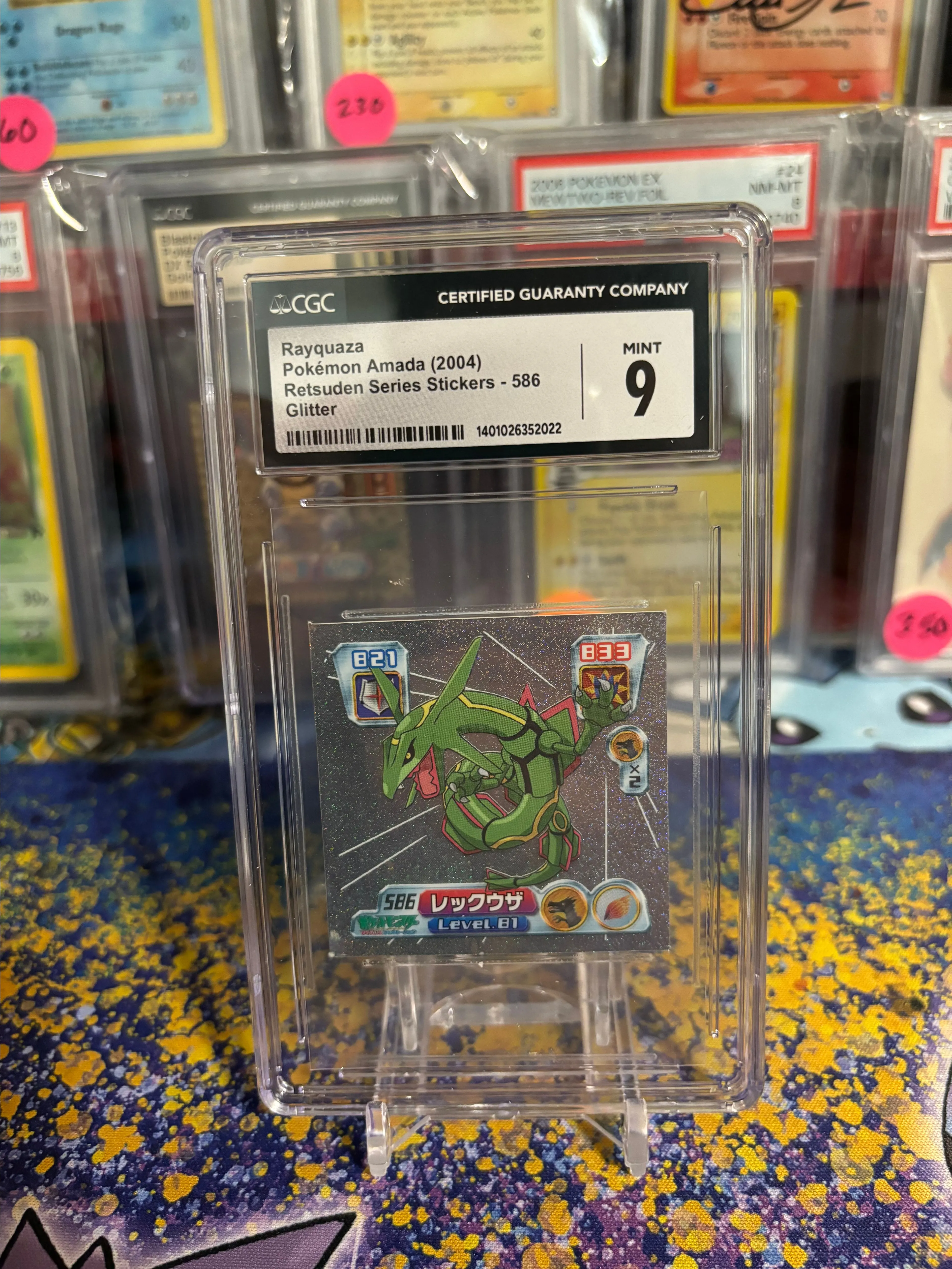 Product image for Cgc 9 Rayquaza glitter Armada sticker low pop