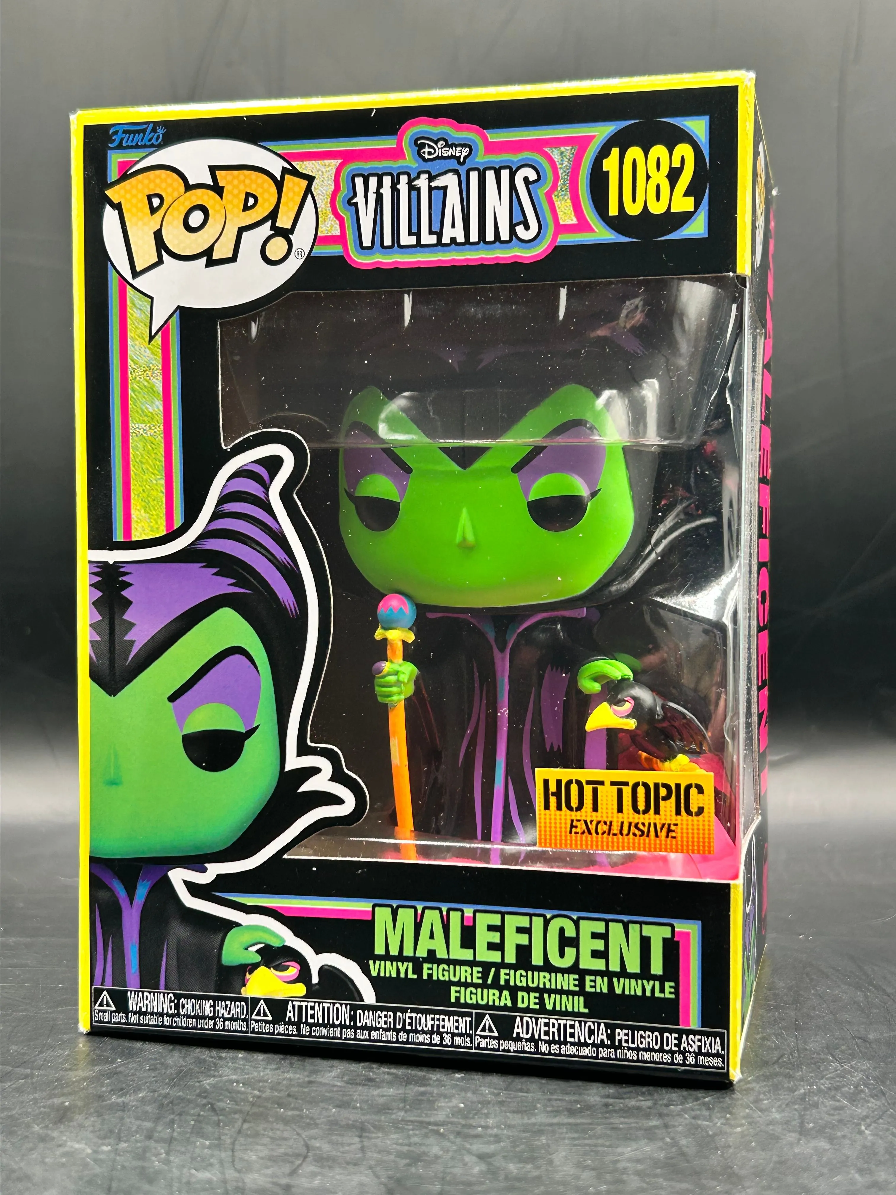 Product image for Maleficent (Blacklight) 1082 Funko POP! w/Protector