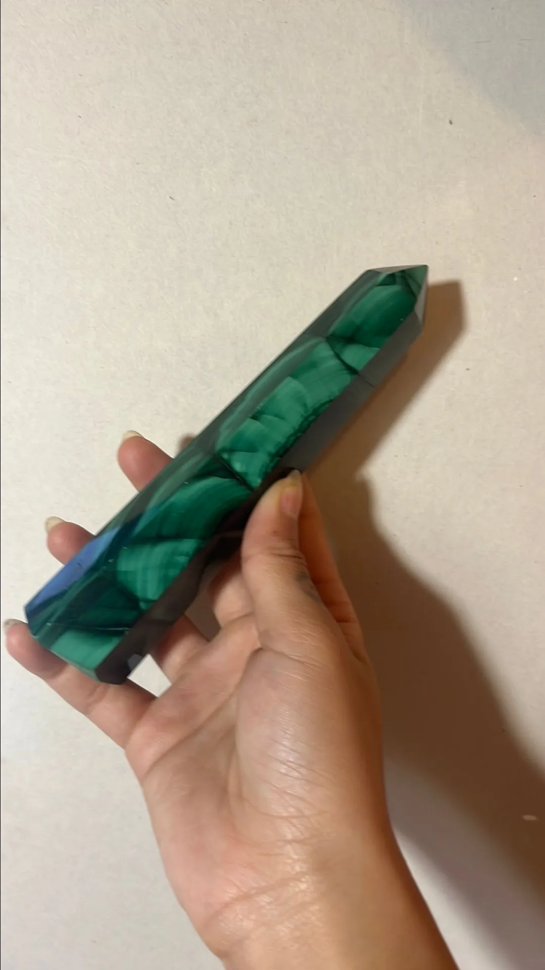 Product image for Large Malachite Tower with velvet flash