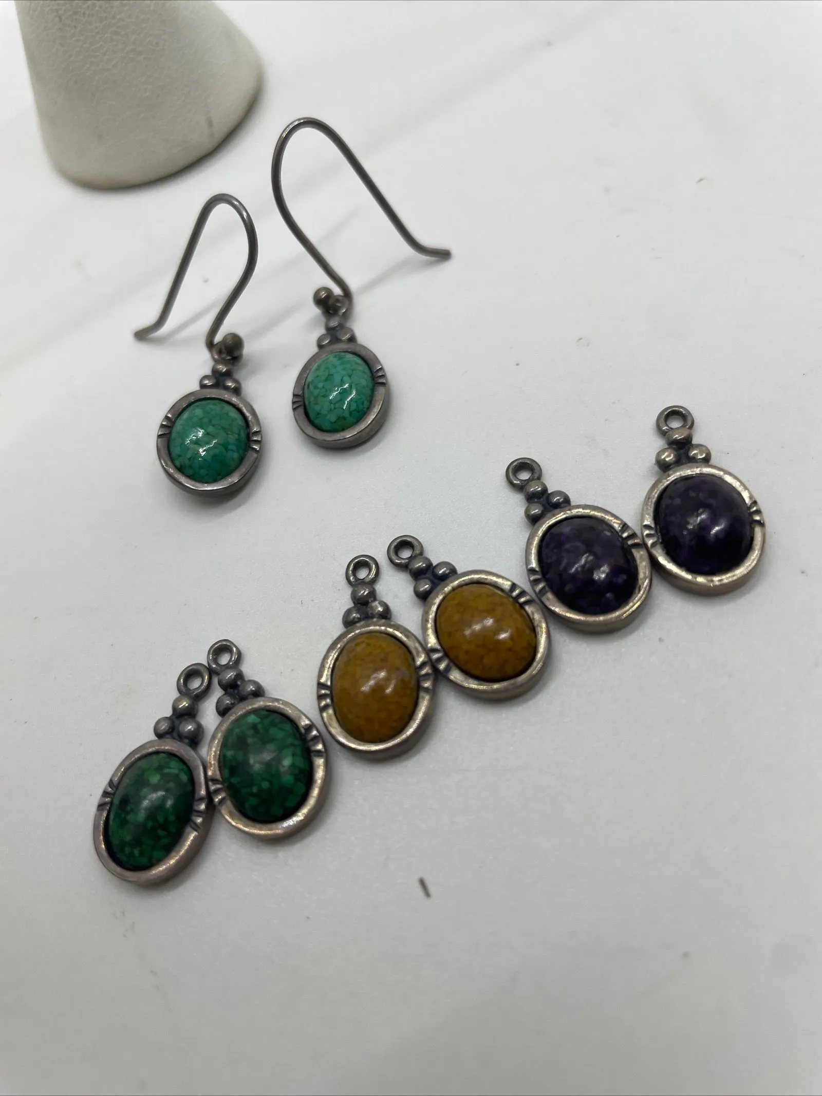 Product image for 4-in-1 Carolyn Pollack Sterling Silver Mixed Gemstone Earring Set