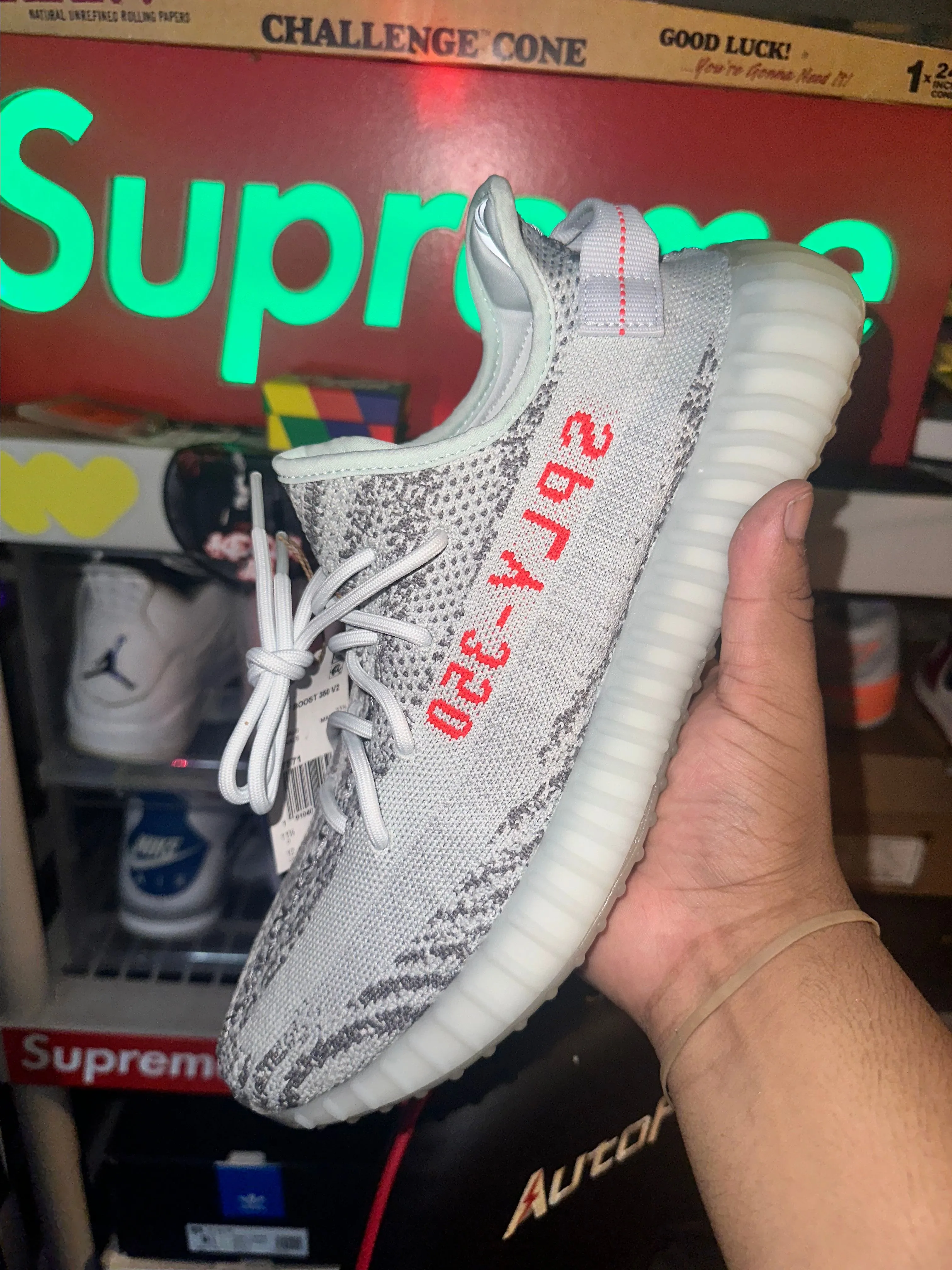 yeezy blue tint retail