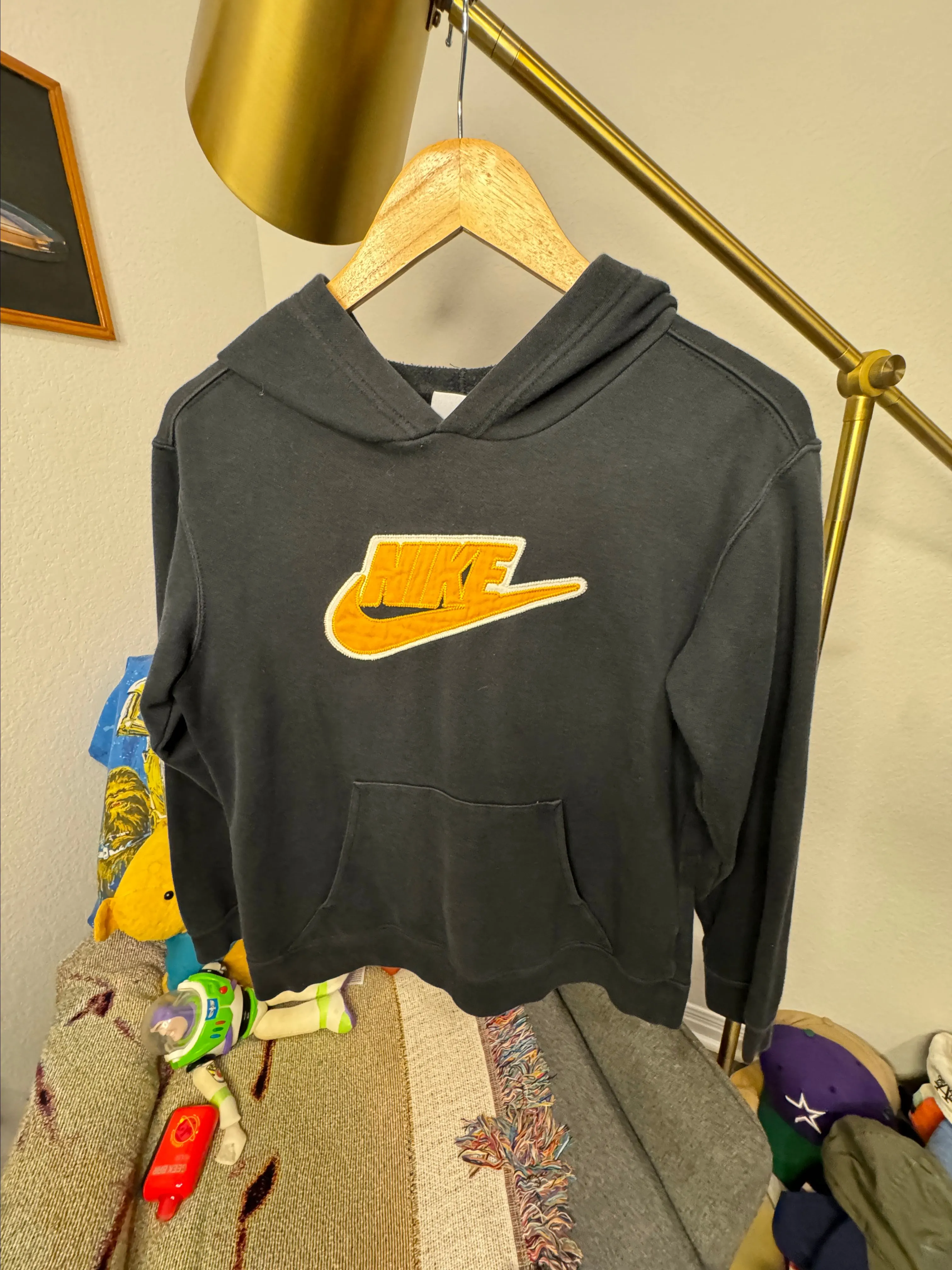 Product image for 00s Nike spell out "patch" hoodie Youth L