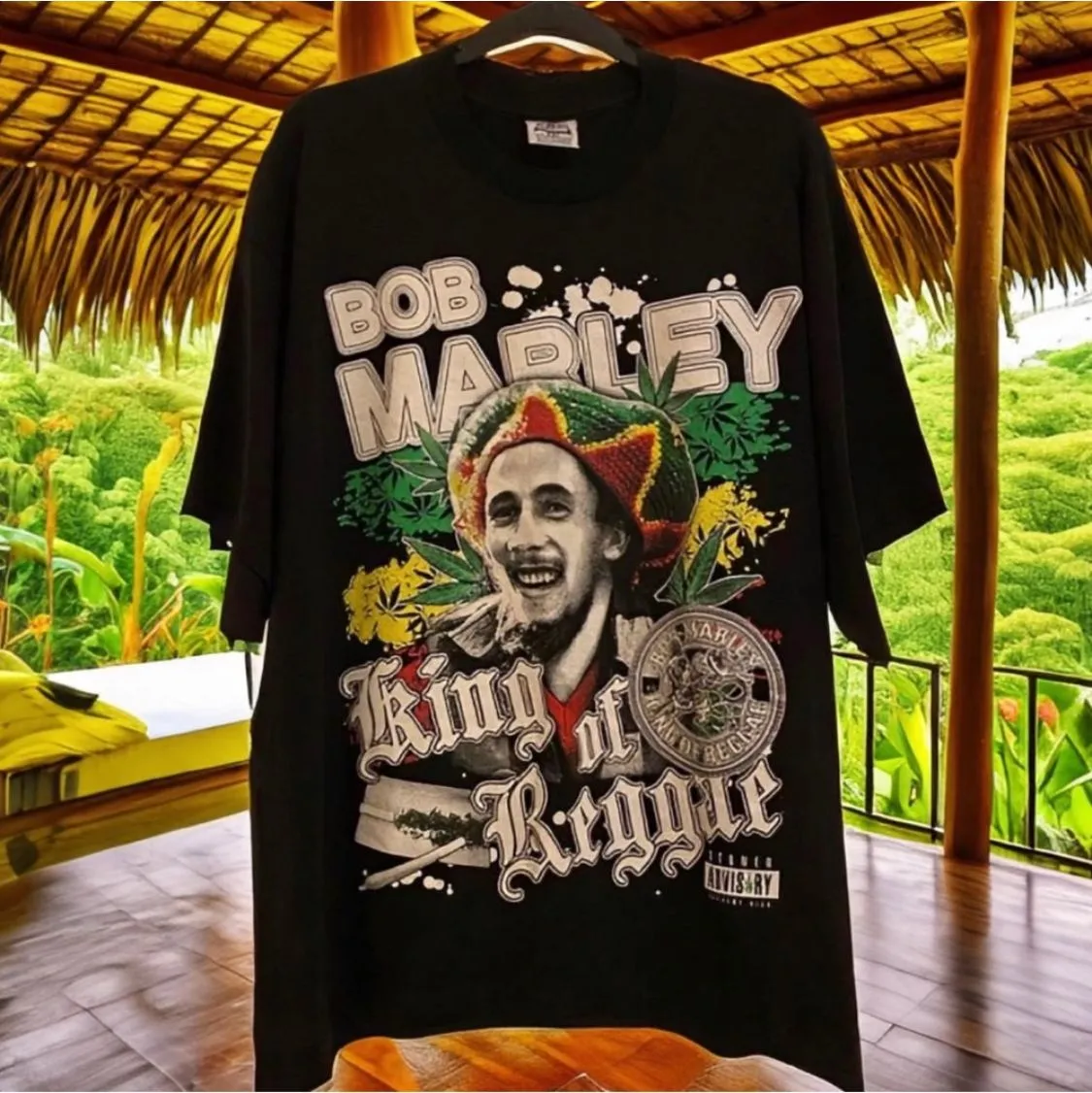 Product image for Vintage Y2K Bob Marley King of Reggae One Love Band Tee