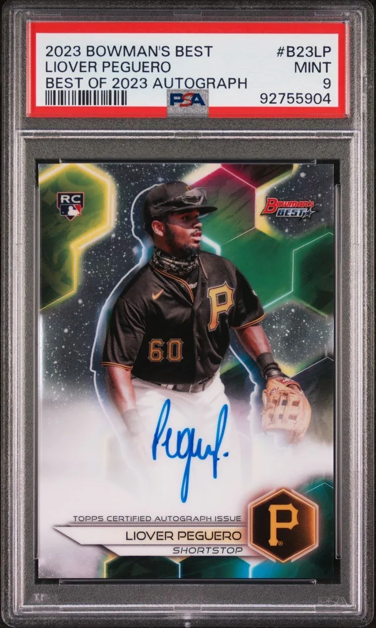 Product image for 2023 Bowman'S Best Best Of 2023 Autographs Liover Peguero B23LP  PSA MINT 9