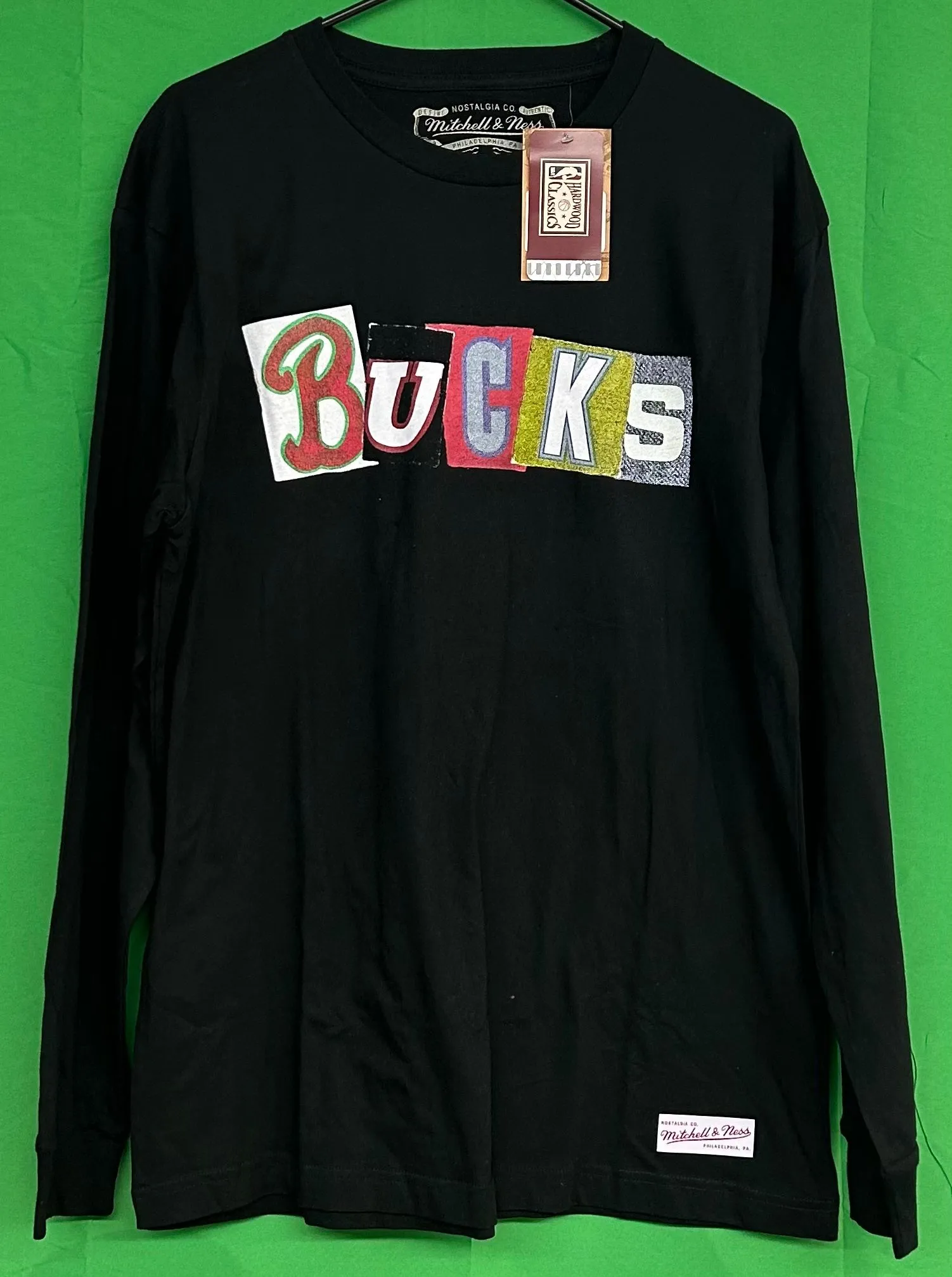 Product image for Motchell & Ness Milwaukee Bucks "Bucks in 6" Long Sleeve Shirt (Large)