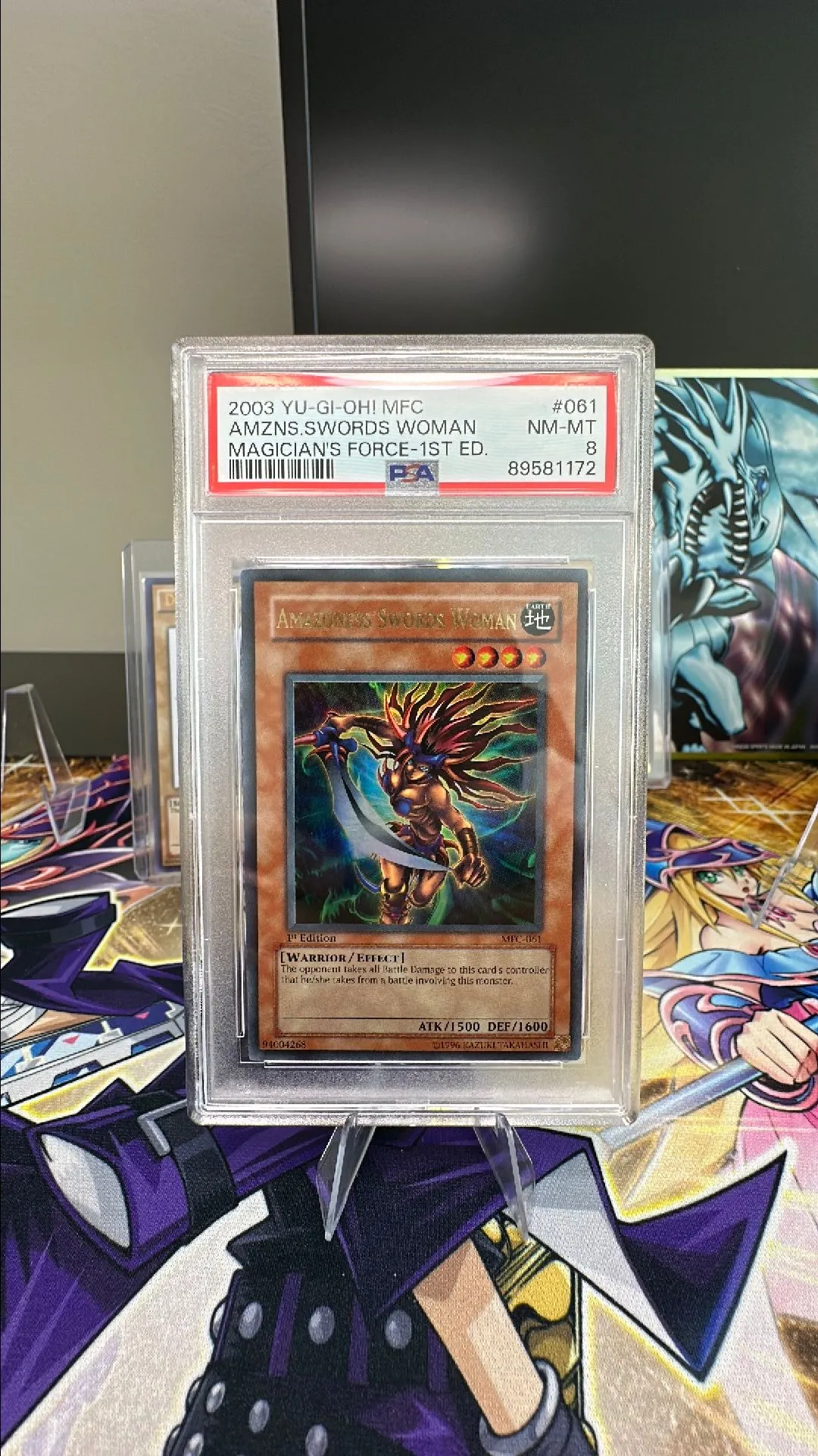 Product image for 2003 Yu-Gi-Oh! Amazoness Swords Woman MFC-1St Ed. PSA 8