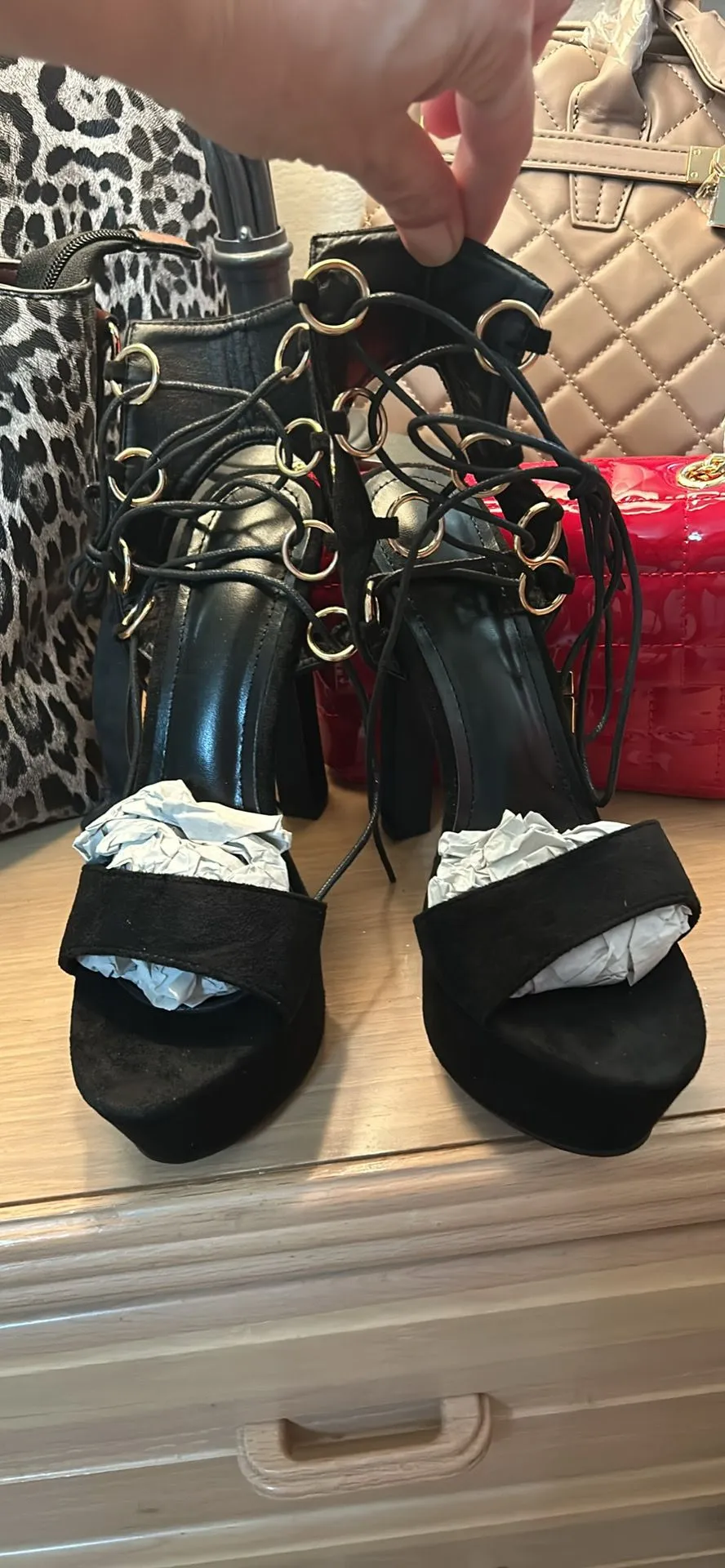 Product image for Women's Strappy Lace up Heels.
