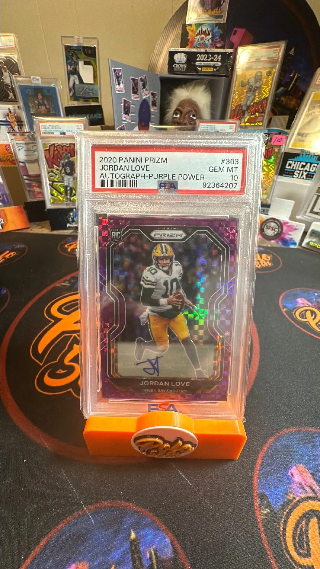 Product image for 2020 Panini Prizm Jordan Love 363 Autograph-Purple Power PSA GEM MT 10