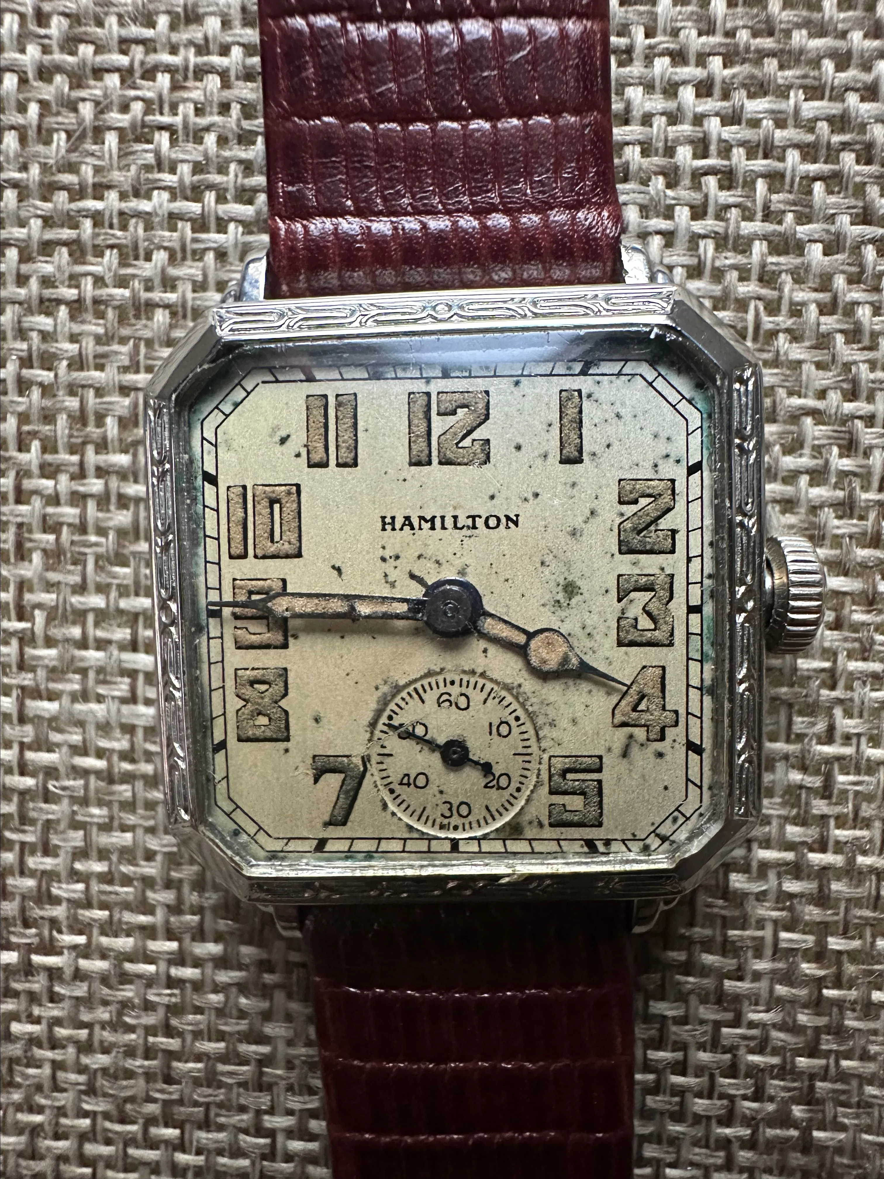 Product image for Hamilton 1927 Square Cut Corner Small Seconds Manual Wind Watch JUST SERVICED