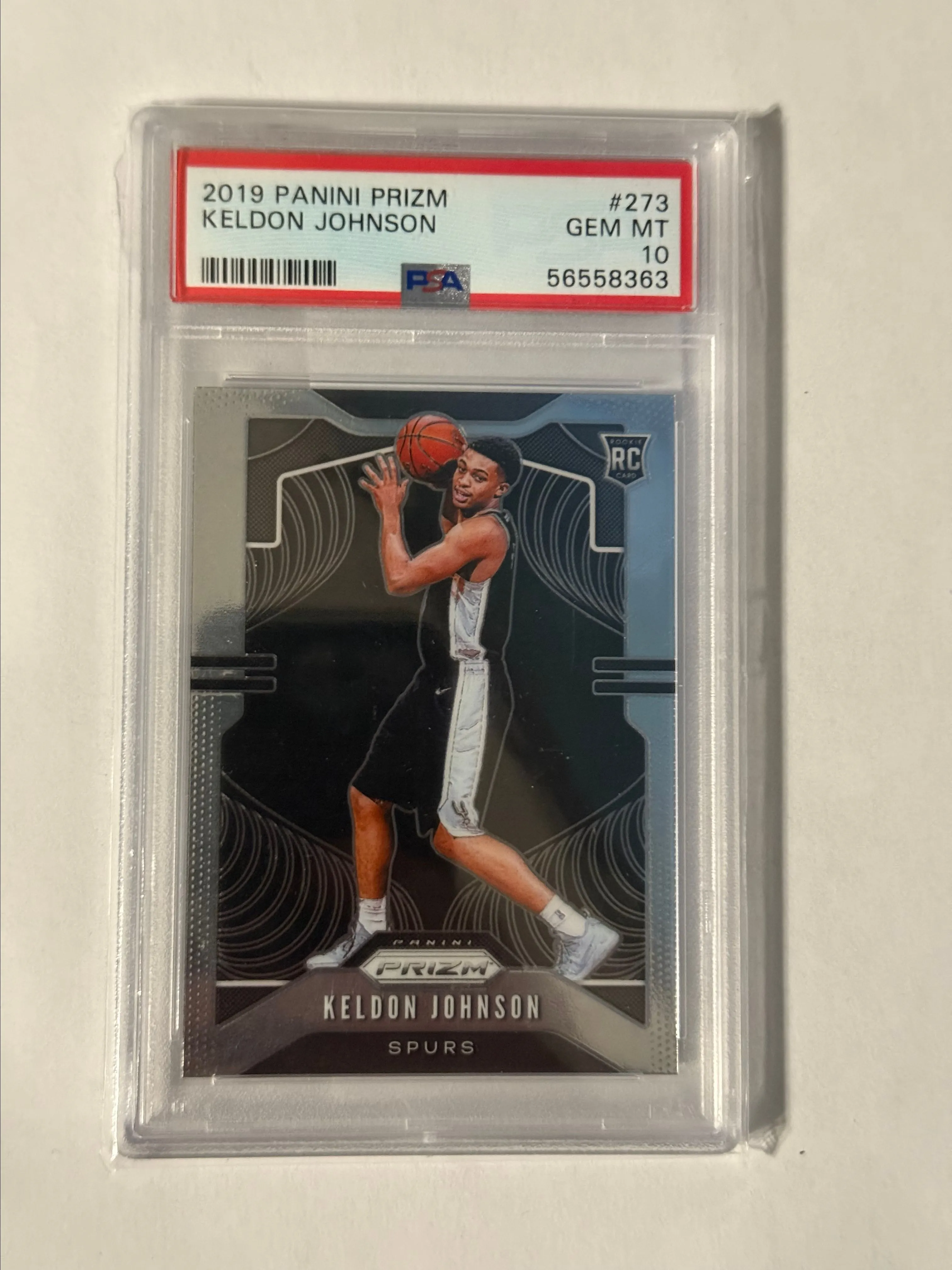 Product image for Keldon Johnson 2019 Panini Prizm RC #273 PSA 10 GEM MINT San Antonio Spurs
