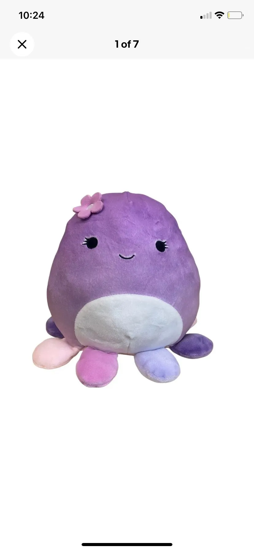 Product image for 8" Squishmallow Violet The Octopus with Flower Super Soft Plush